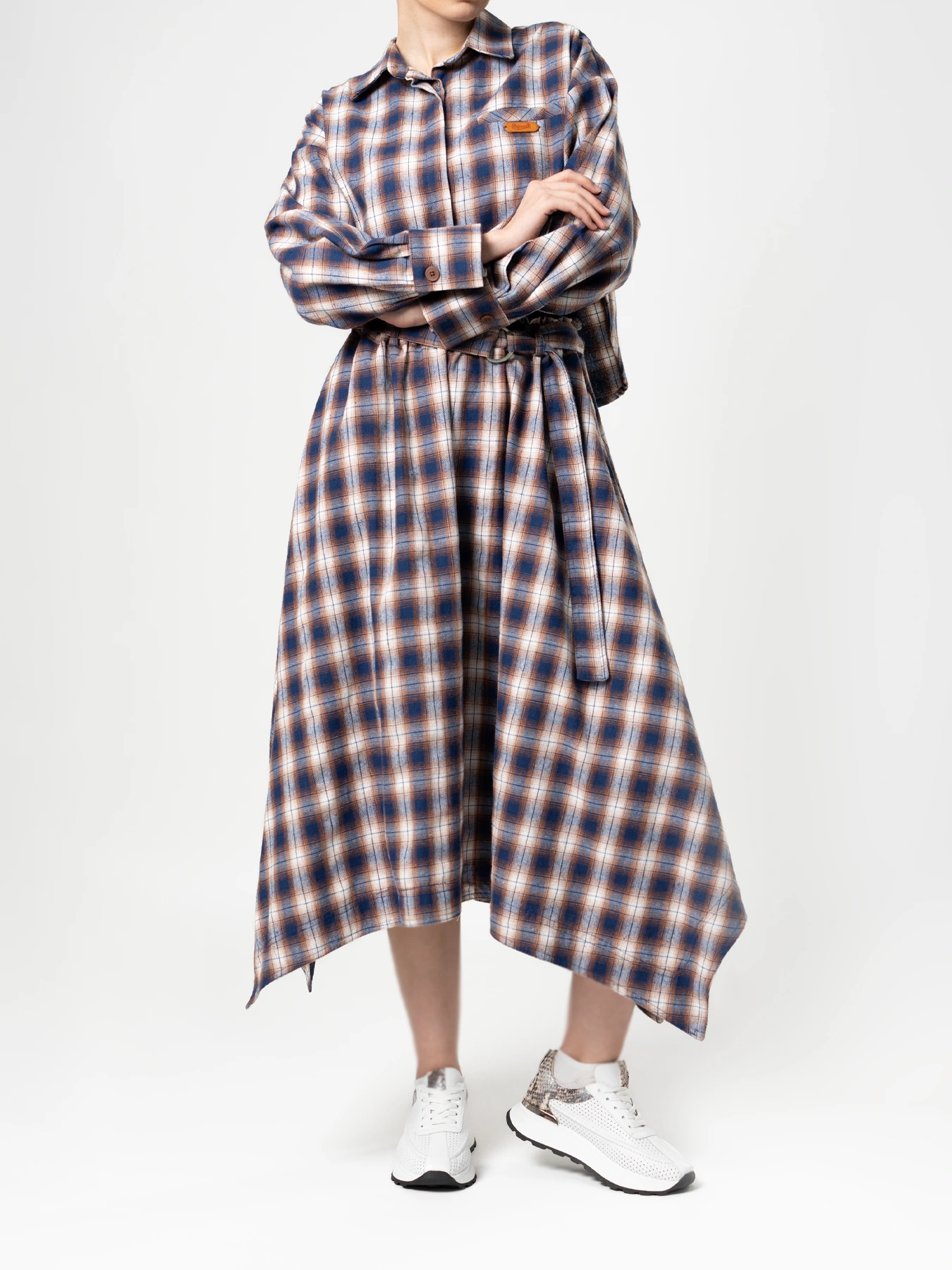 ست کت کراپ و دامن چهارخانه 7