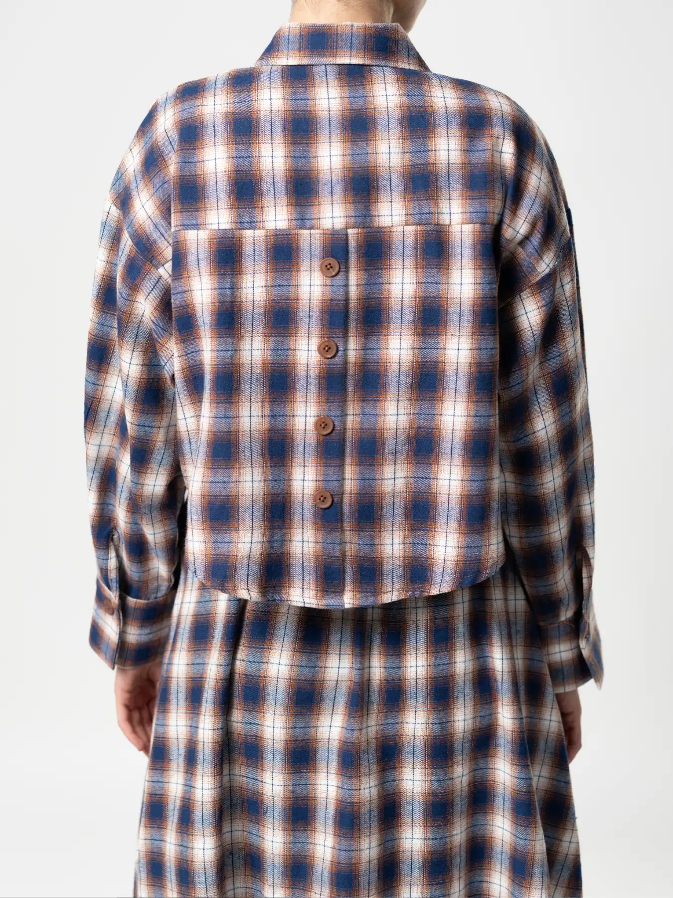 ست کت کراپ و دامن چهارخانه 7