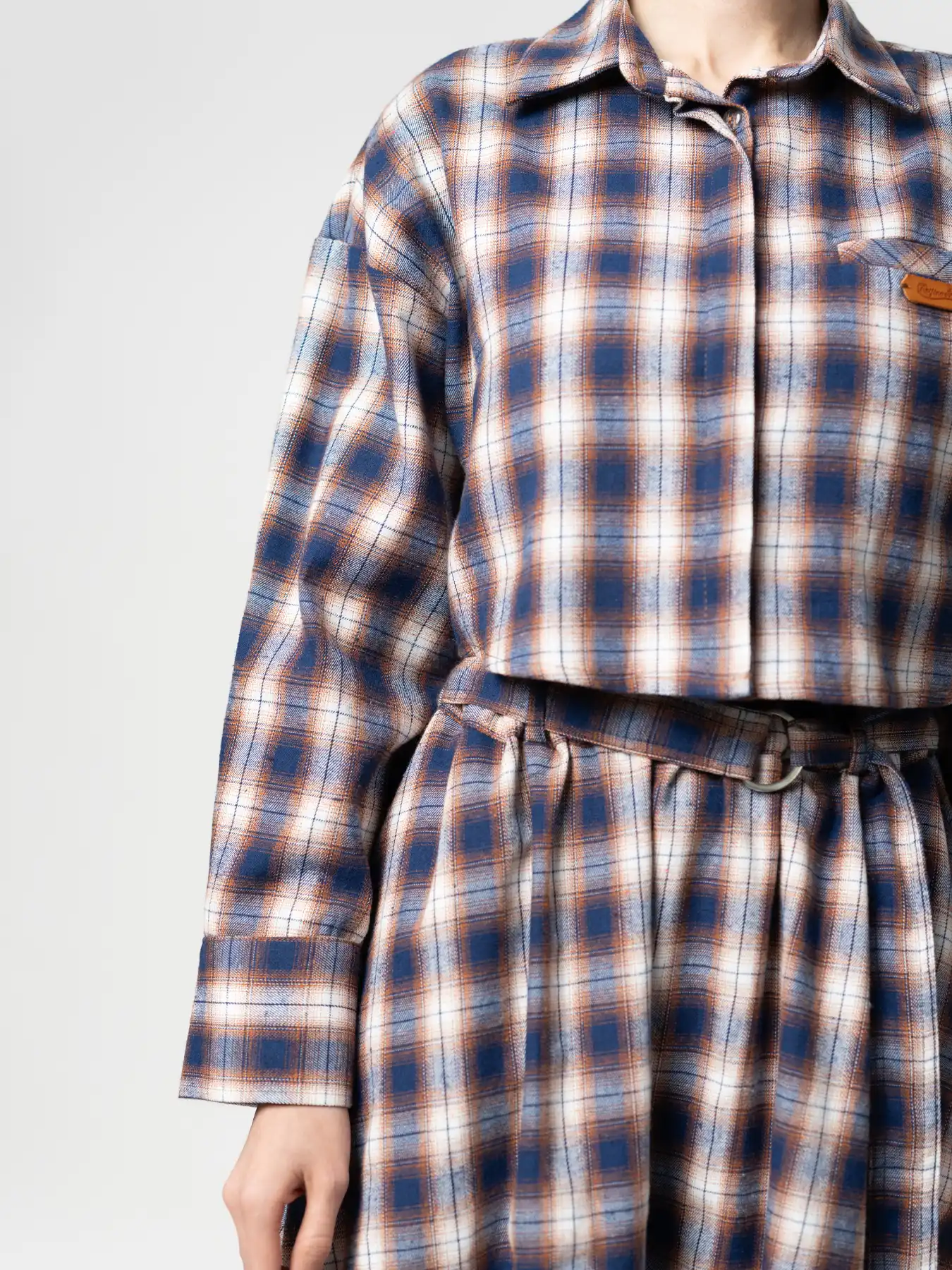 ست کت کراپ و دامن چهارخانه 7