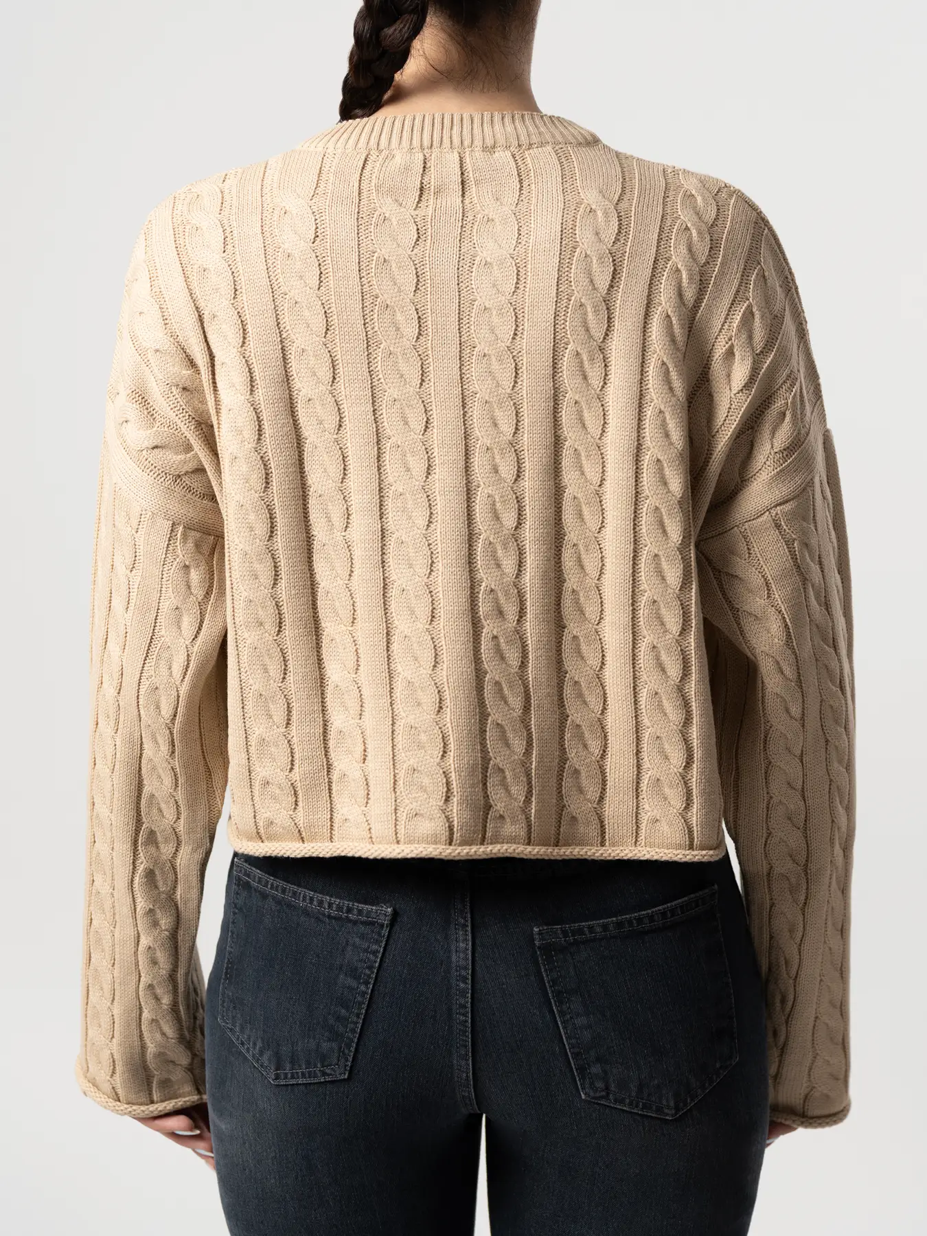 بلوز بافت زنانه مارپیچ کرم