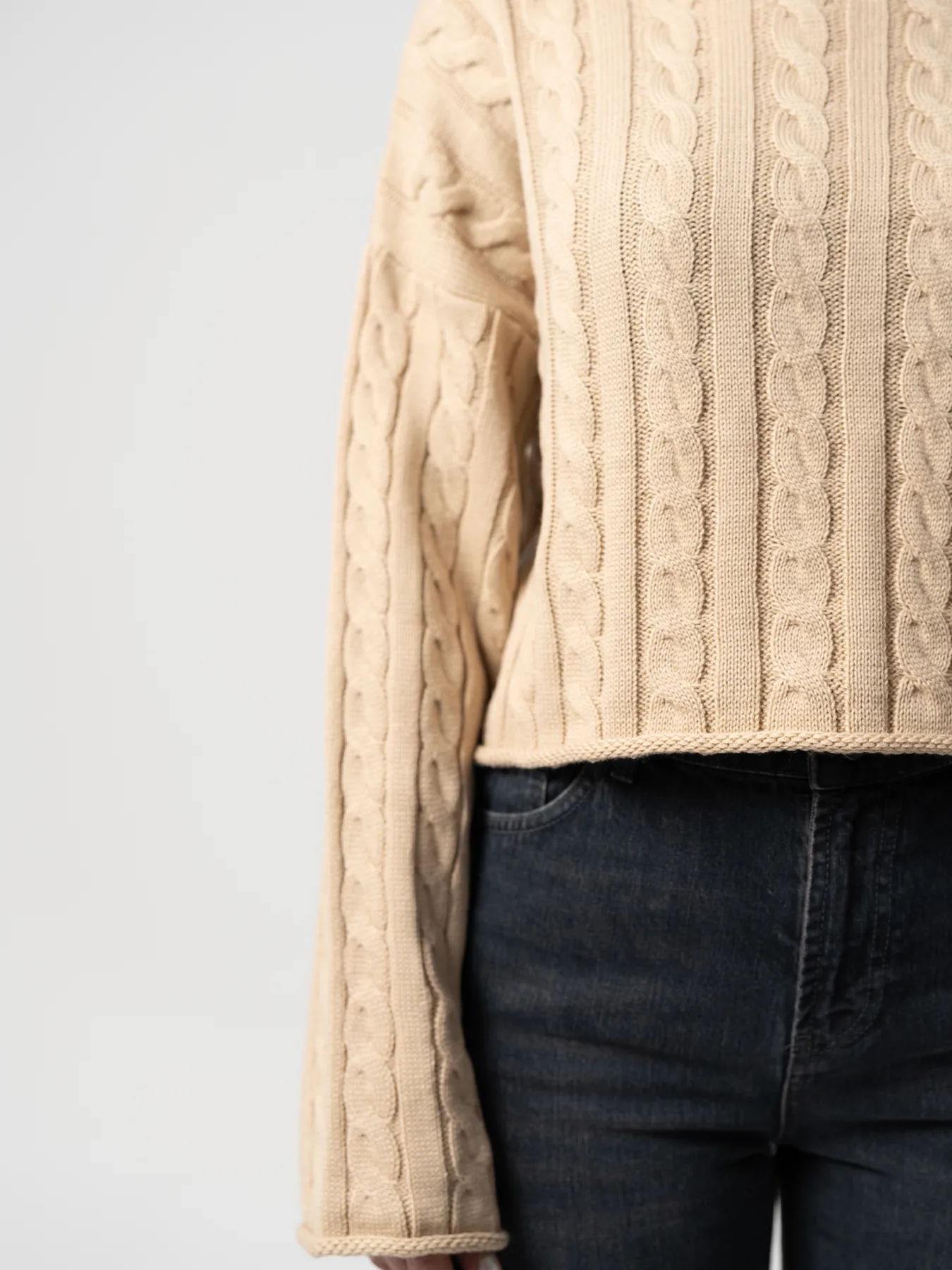 بلوز بافت زنانه مارپیچ کرم