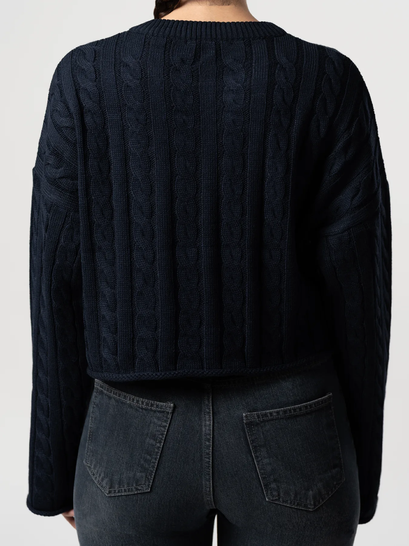 بلوز بافت زنانه مارپیچ سرمه ای