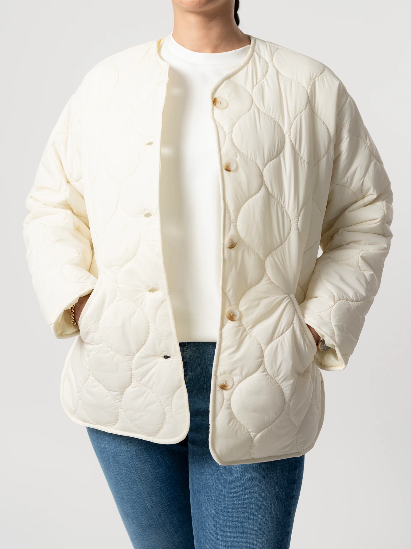 کاپشن زنانه سفید طرح دار 12