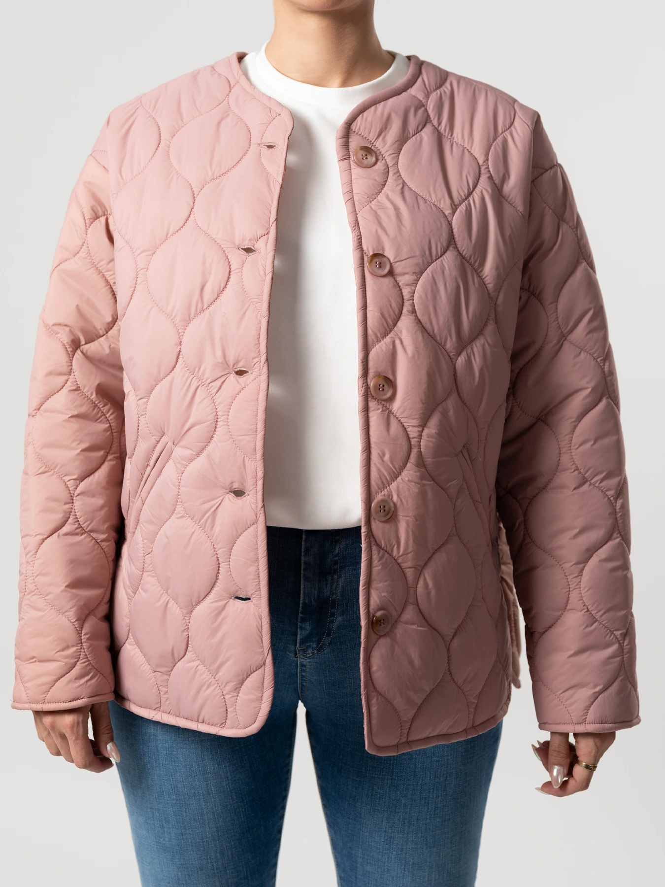 کاپشن زنانه گلبهی طرح دار 16