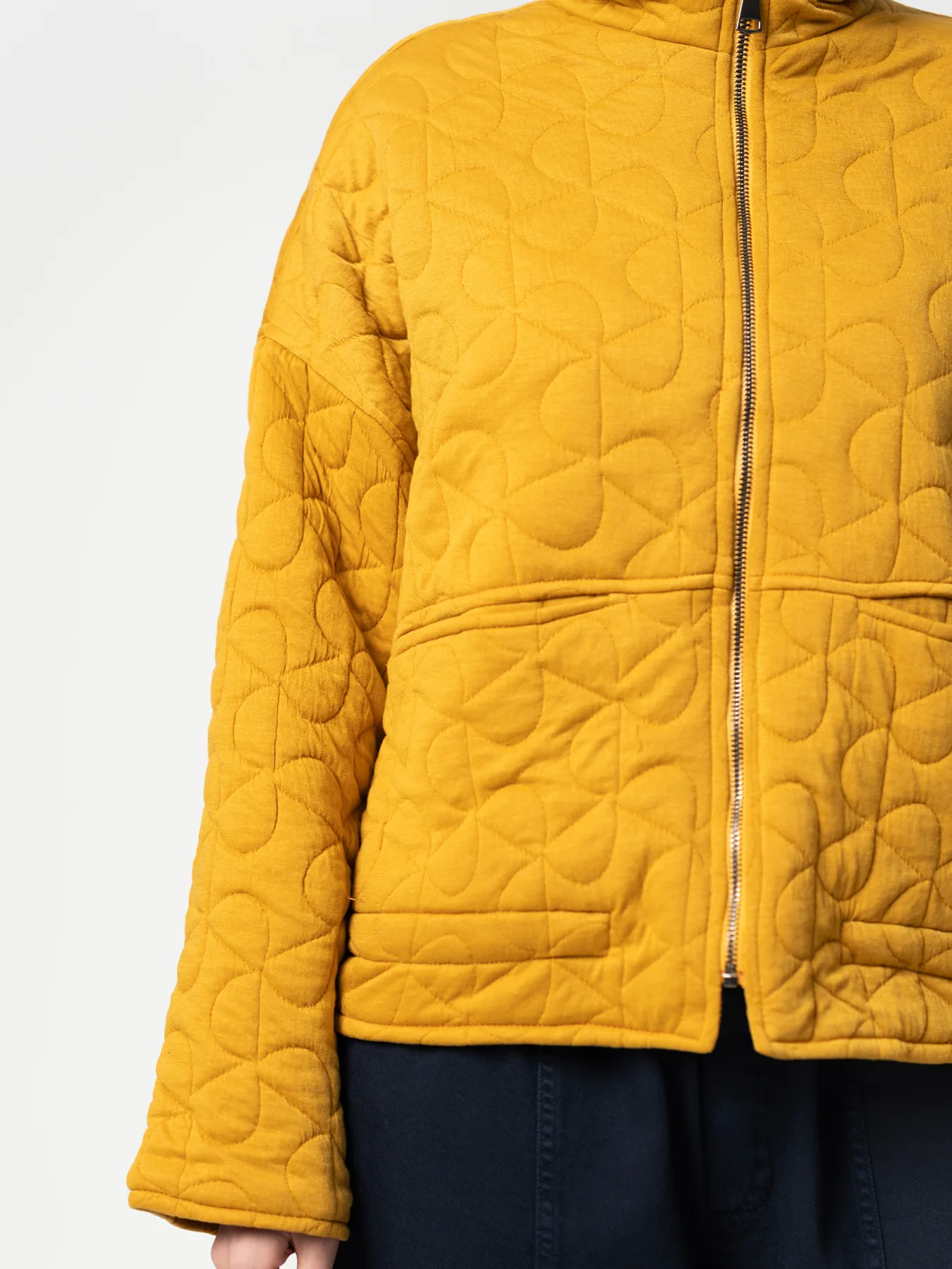 کاپشن جلو زیپ دار خردلی 35