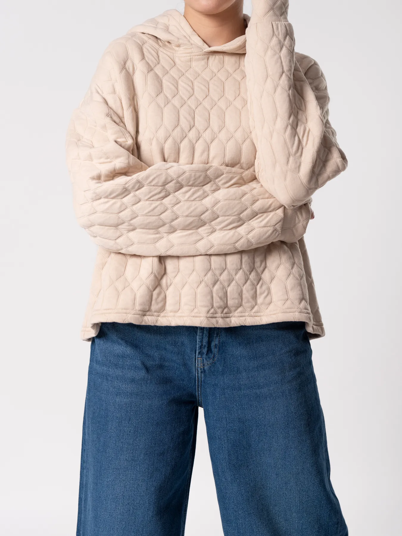 سویشرت کلاه دار کرم 92