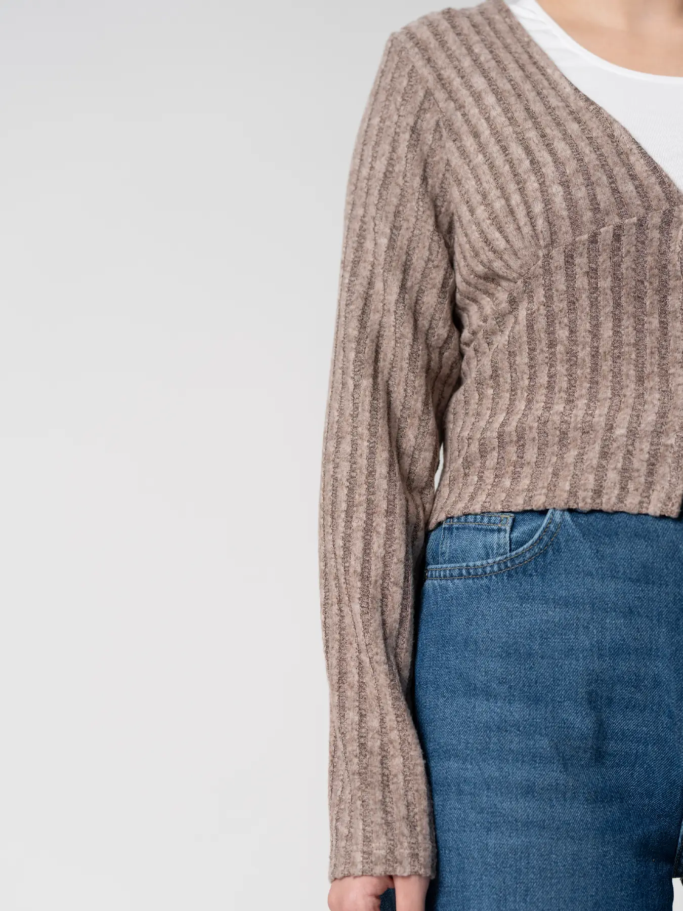 بلوز قهوه ای راه راه 3