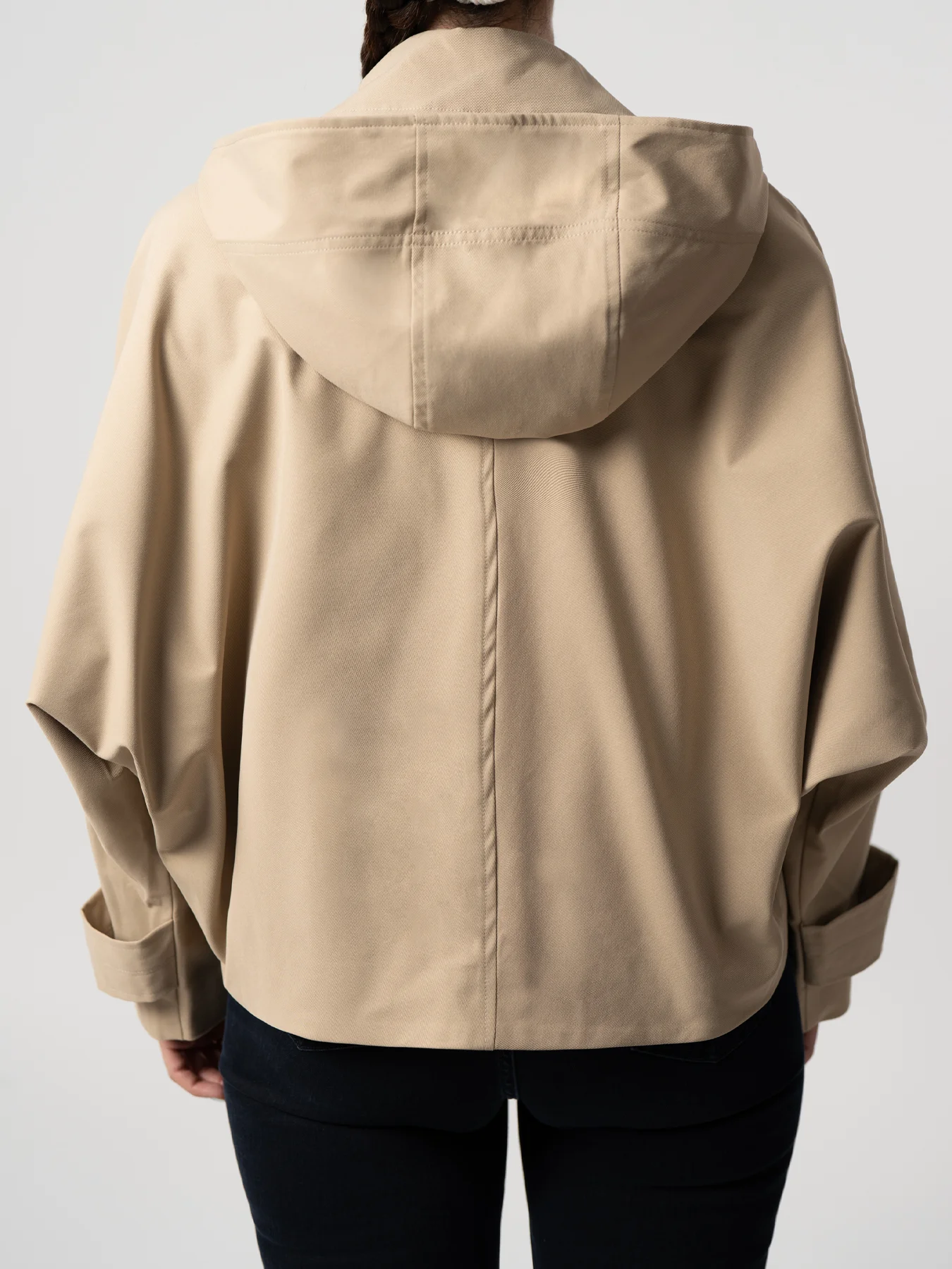 ترنچ کت کلاه دار کتان نسکافه ای 46