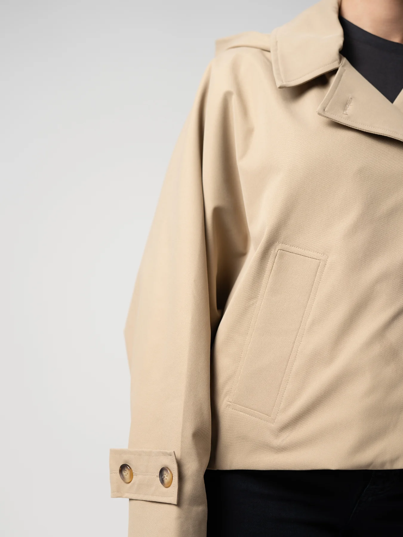 ترنچ کت کلاه دار کتان نسکافه ای 46