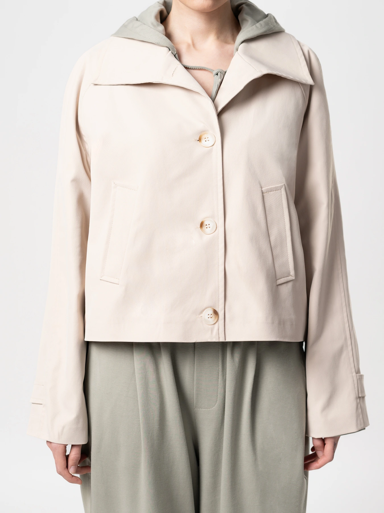 ترنچ کت کتان کرم 55 