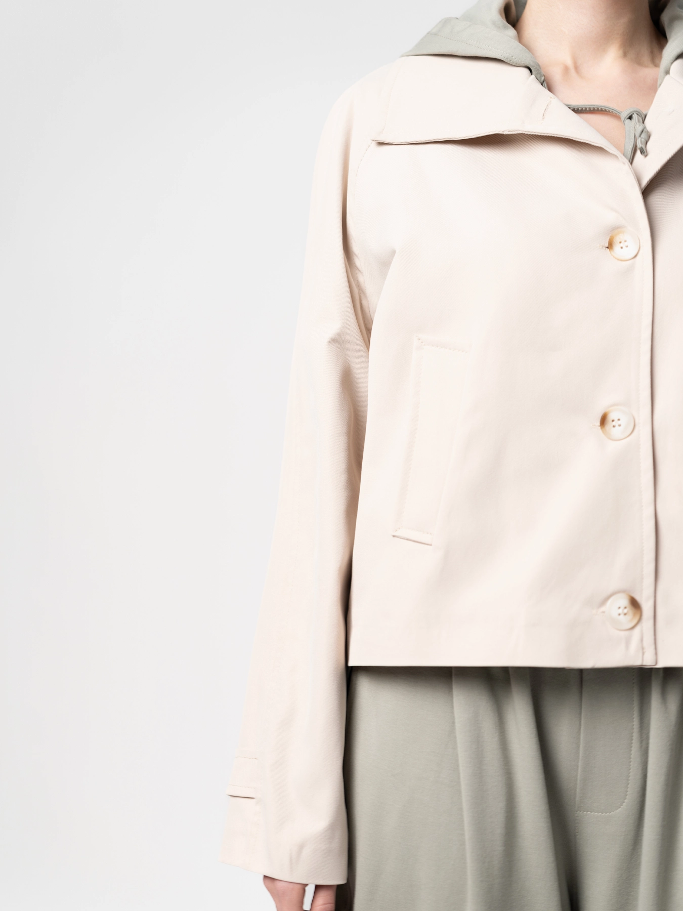 ترنچ کت کتان کرم 55 