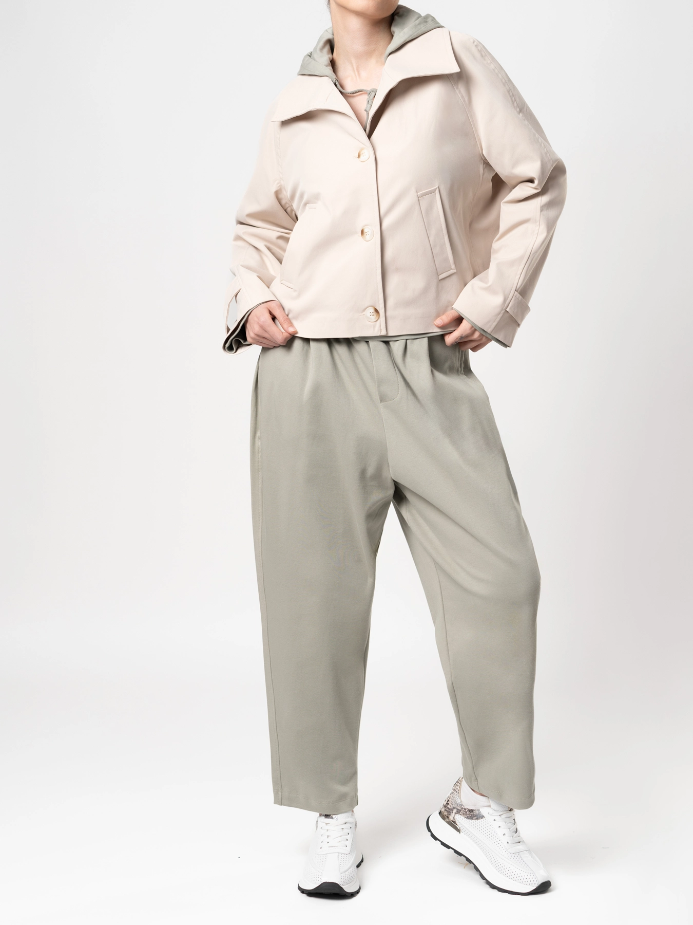 ترنچ کت کتان کرم 55 