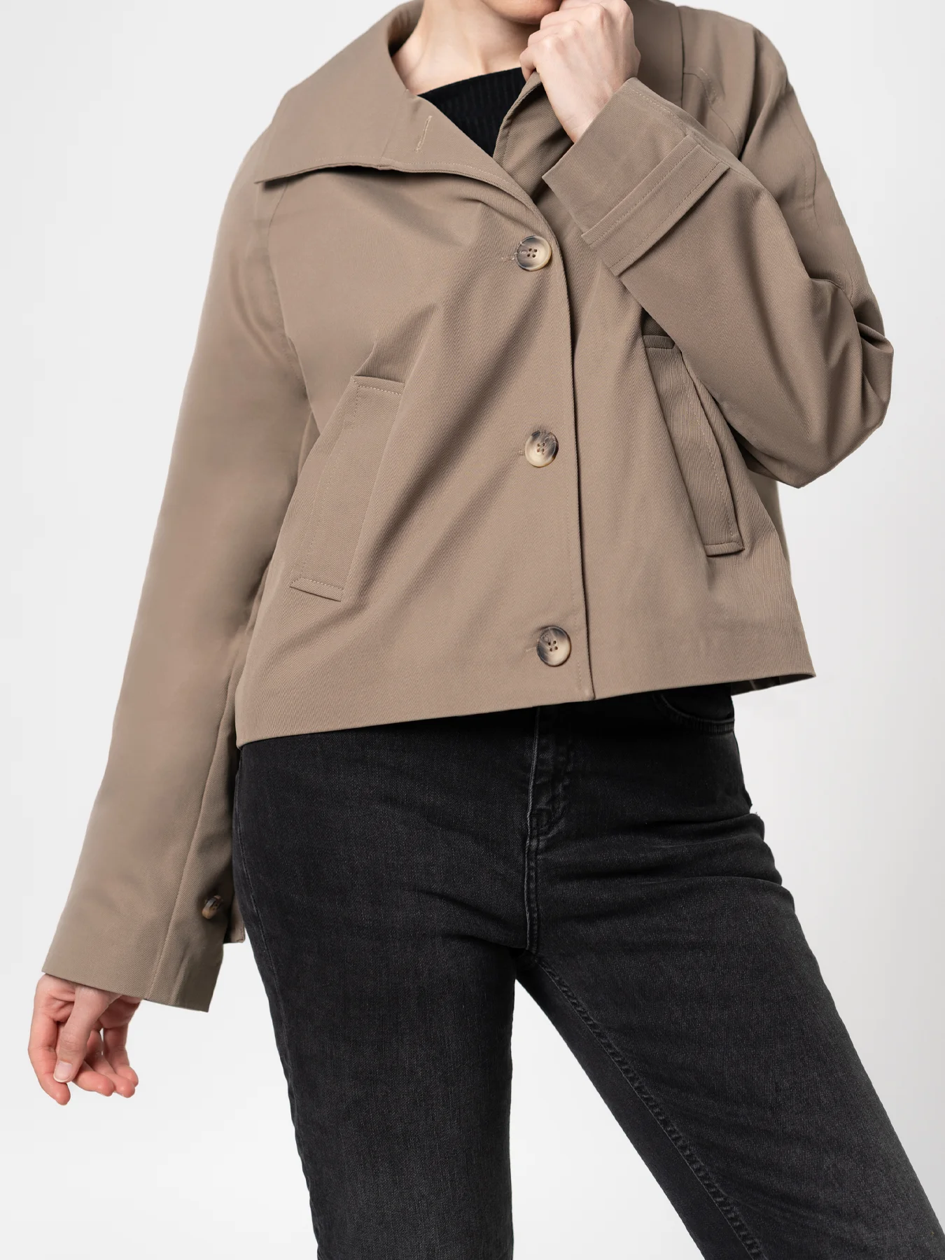 ترنچ کت کتان خاکی 58