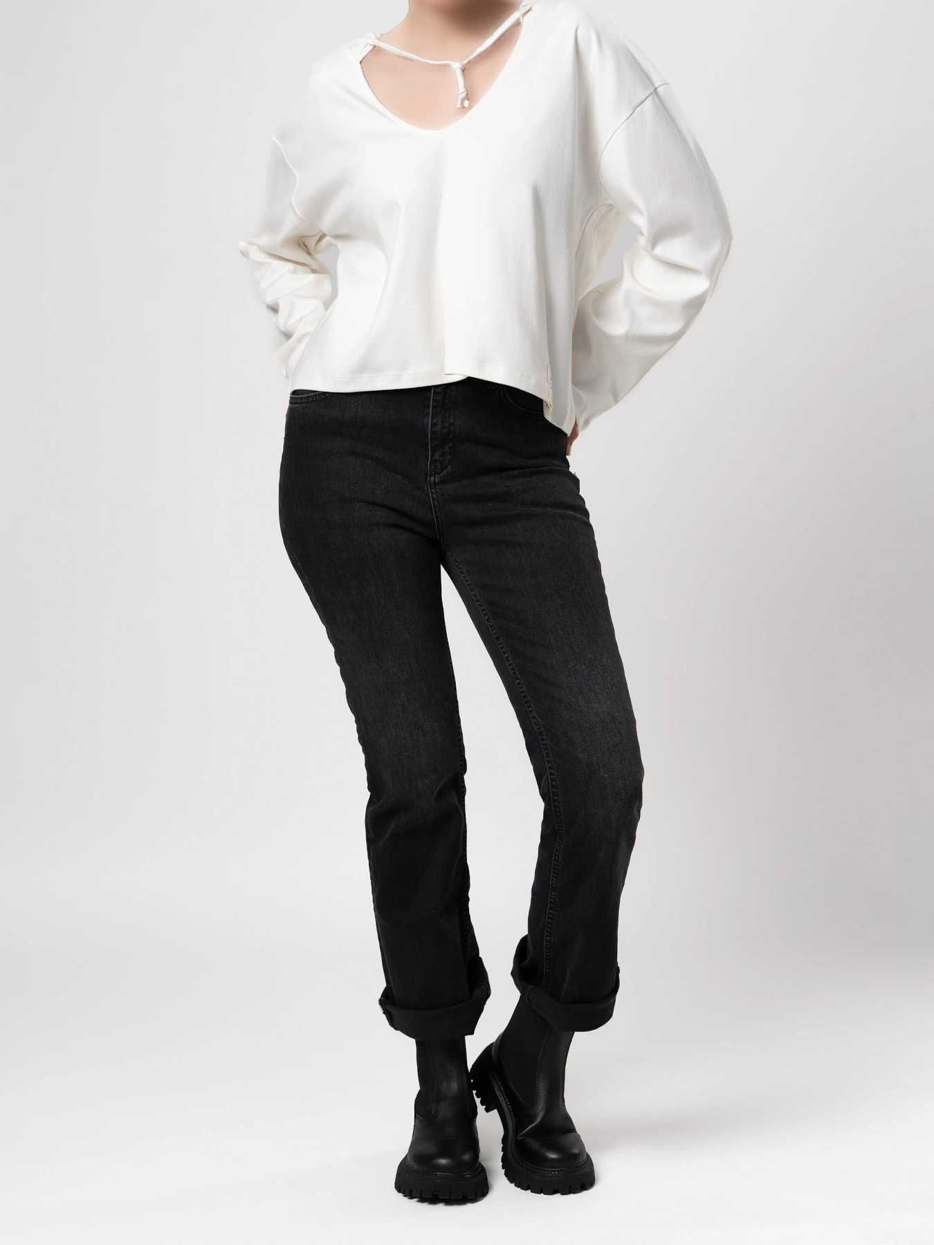 بلوز کلاه دار سفید 64