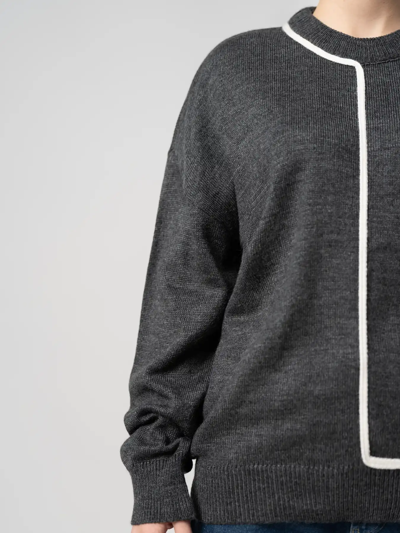 بلوز بافت زنانه زغالی 54