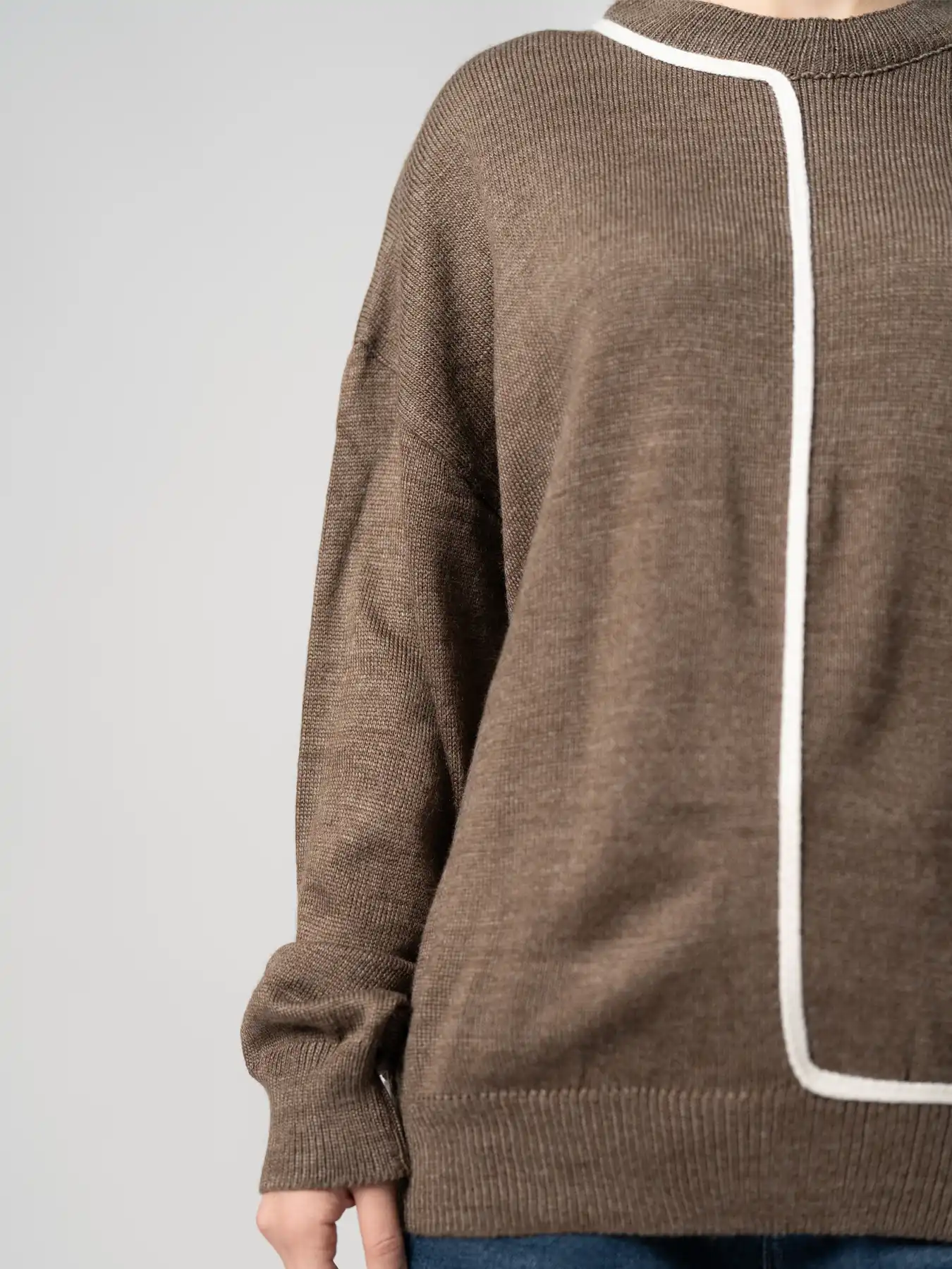 بلوز بافت زنانه قهوه ای 57