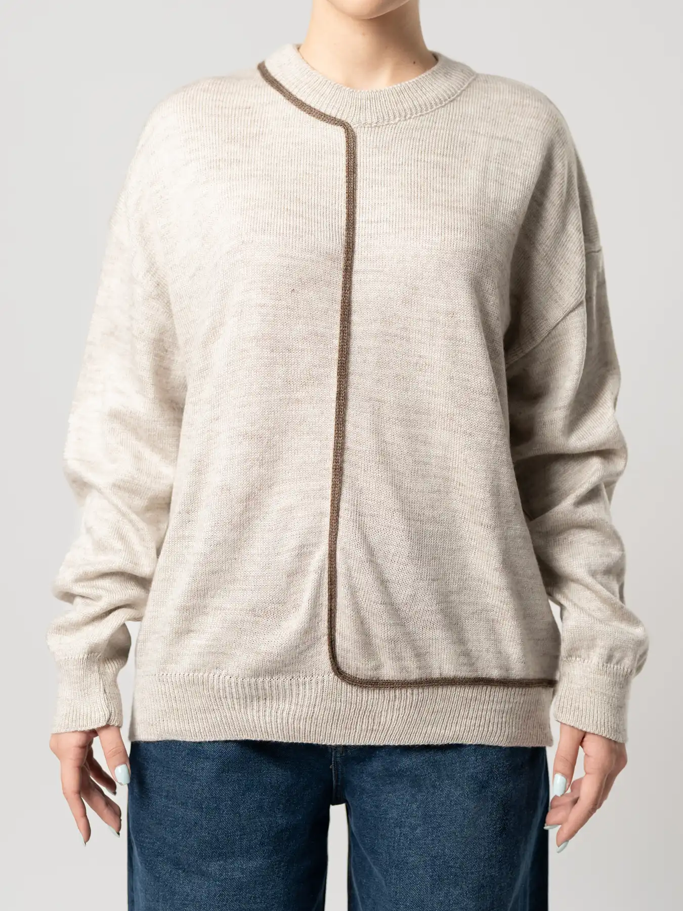 بلوز بافت زنانه کرم 59