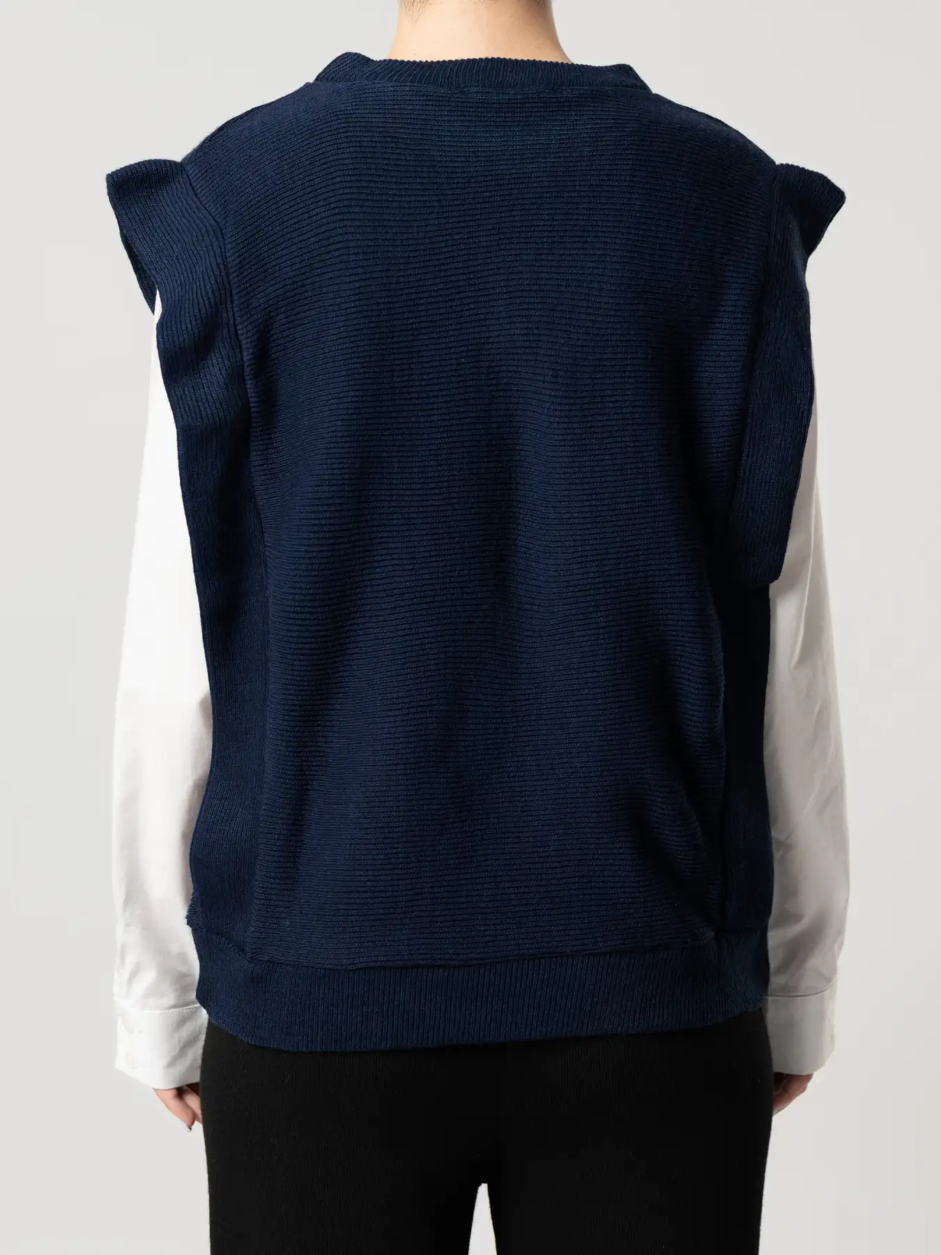 بلوز بافت زنانه کبریتی سرمه ای