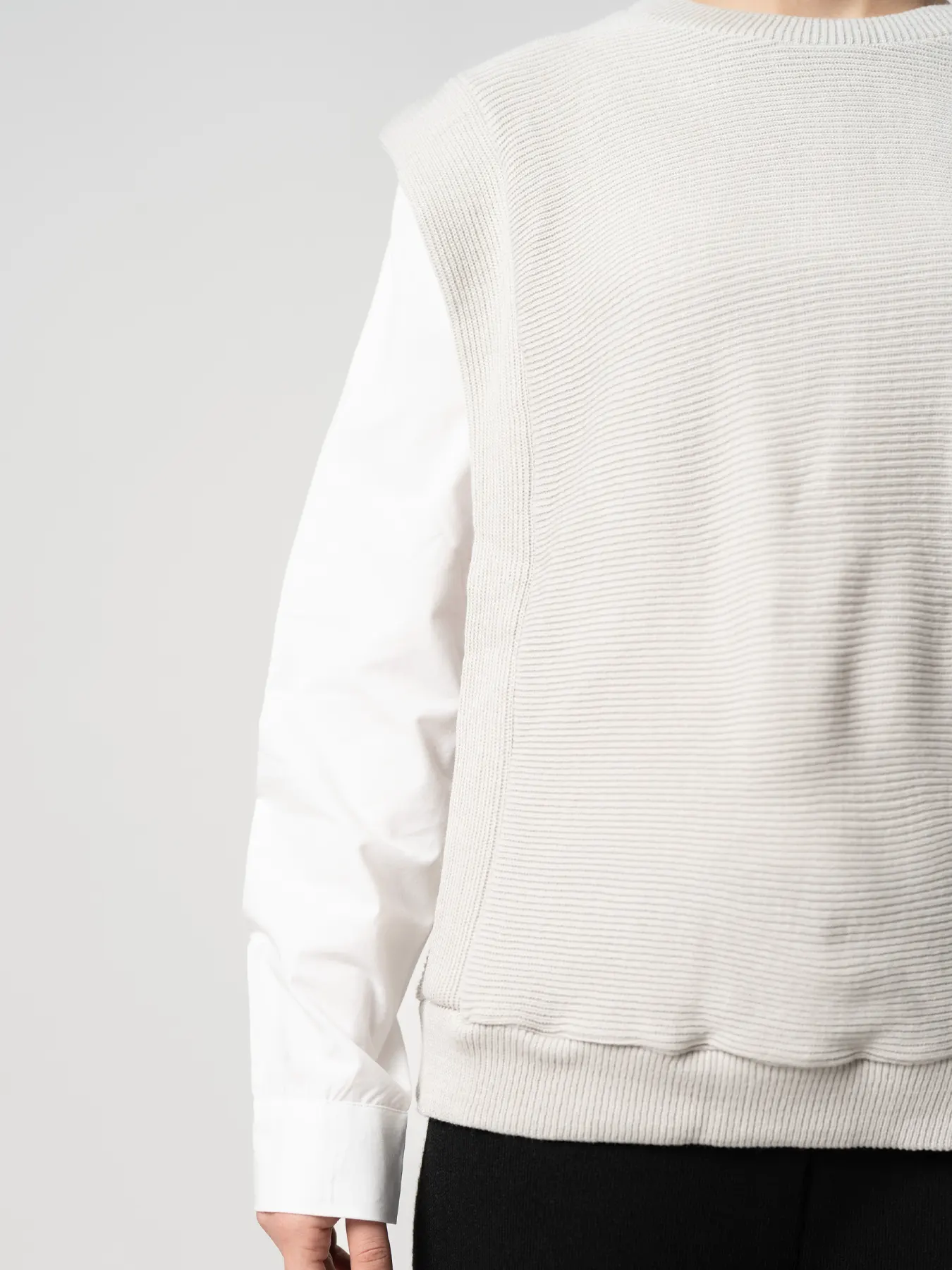 بلوز بافت زنانه کبریتی طوسی روشن 63