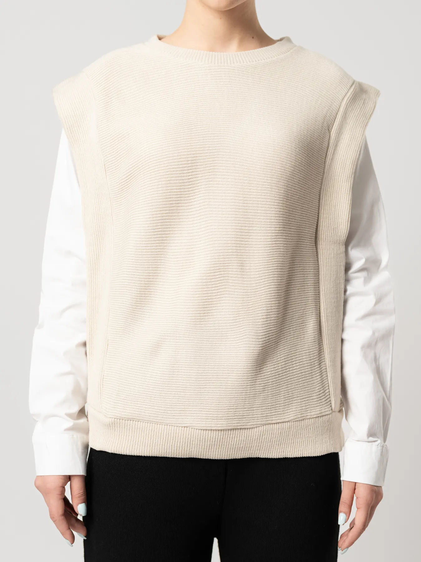 بلوز بافت زنانه کبریتی کرم 64