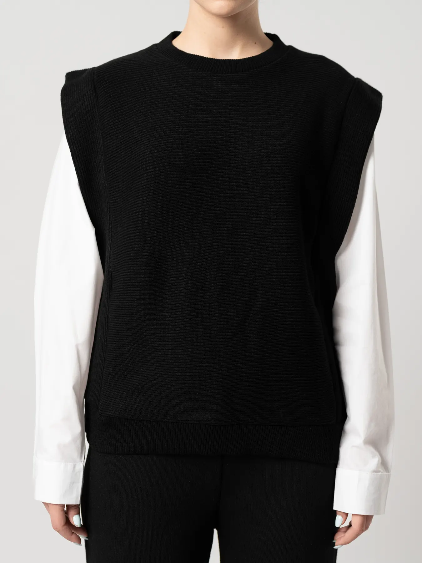 بلوز بافت زنانه کبریتی مشکی 65