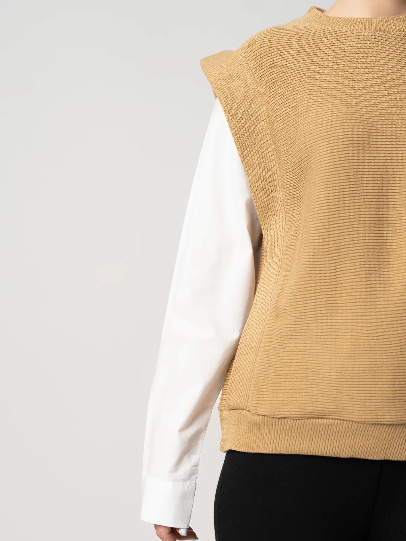 بلوز بافت زنانه کبریتی نخودی 66