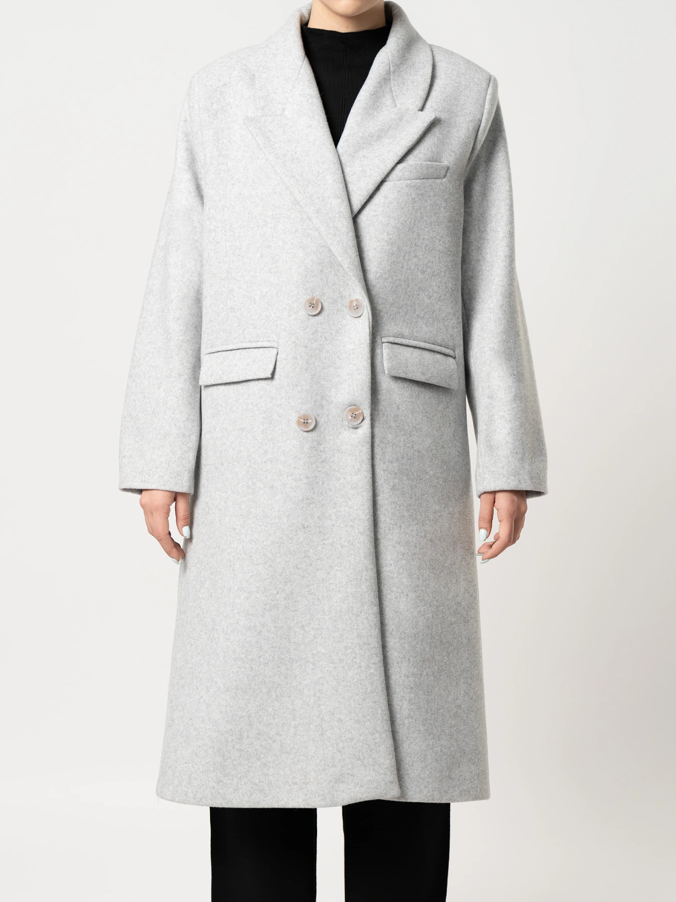 پالتو  بلند یقه بلیزر طوسی