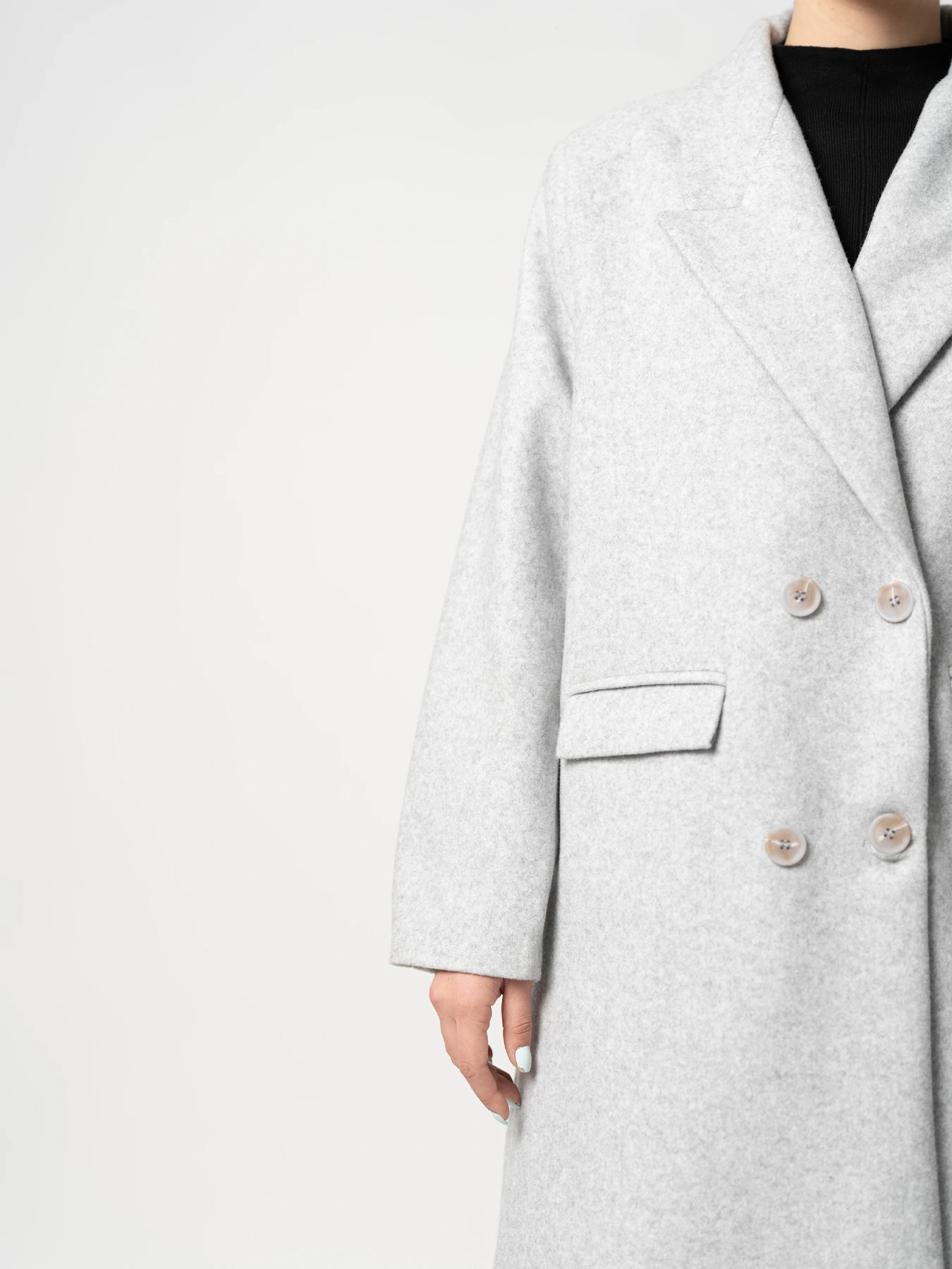 پالتو  بلند یقه بلیزر طوسی