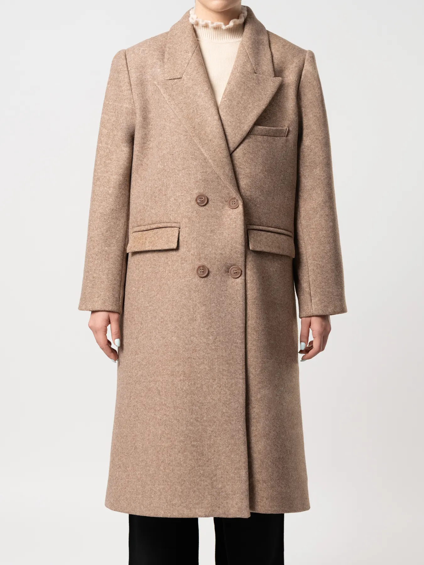 پالتو بلند یقه بلیزر نسکافه ای 70