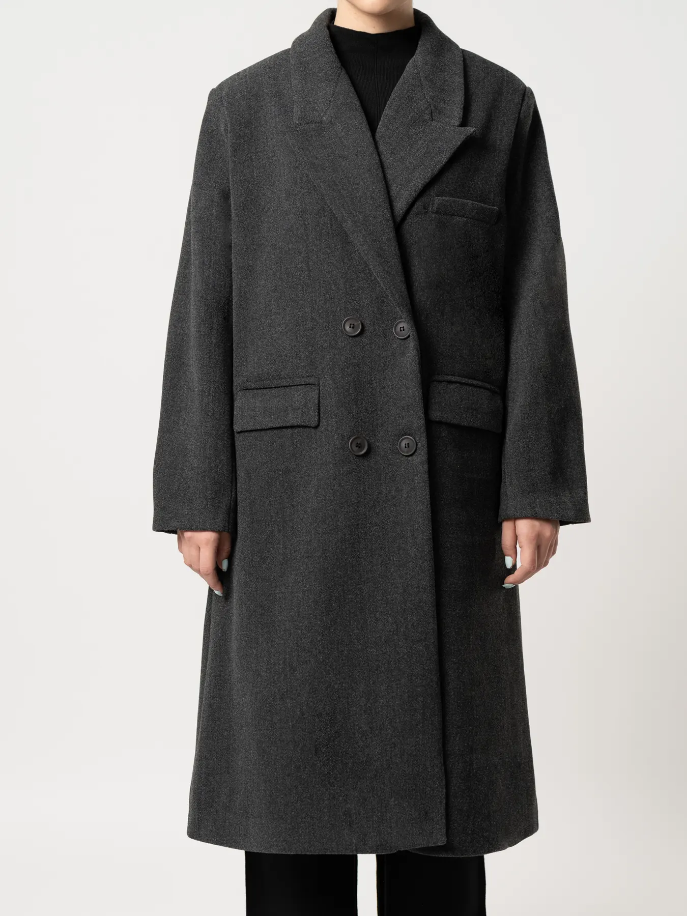 پالتو بلند یقه بلیزر مشکی 72