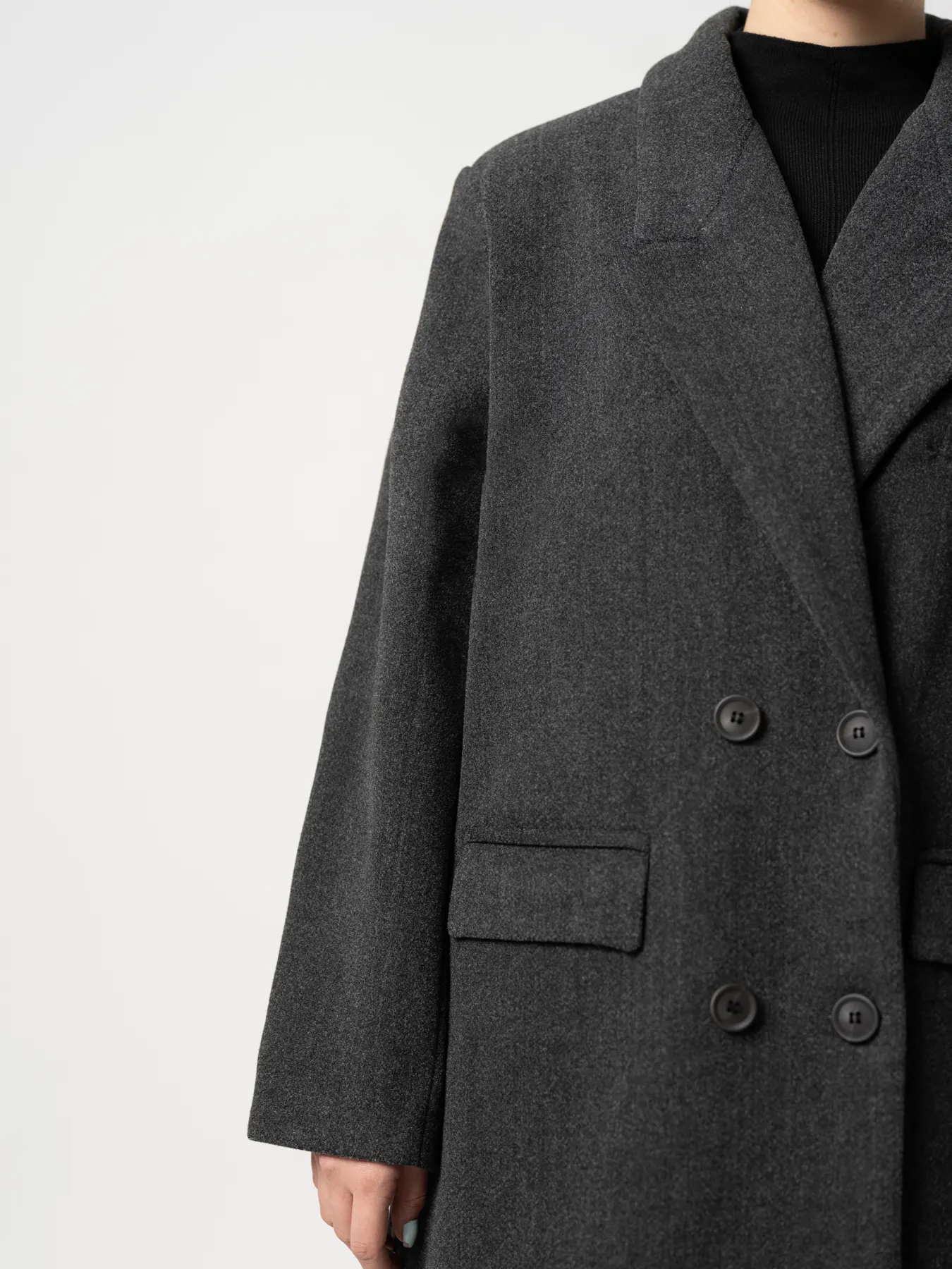 پالتو بلند یقه بلیزر مشکی 72