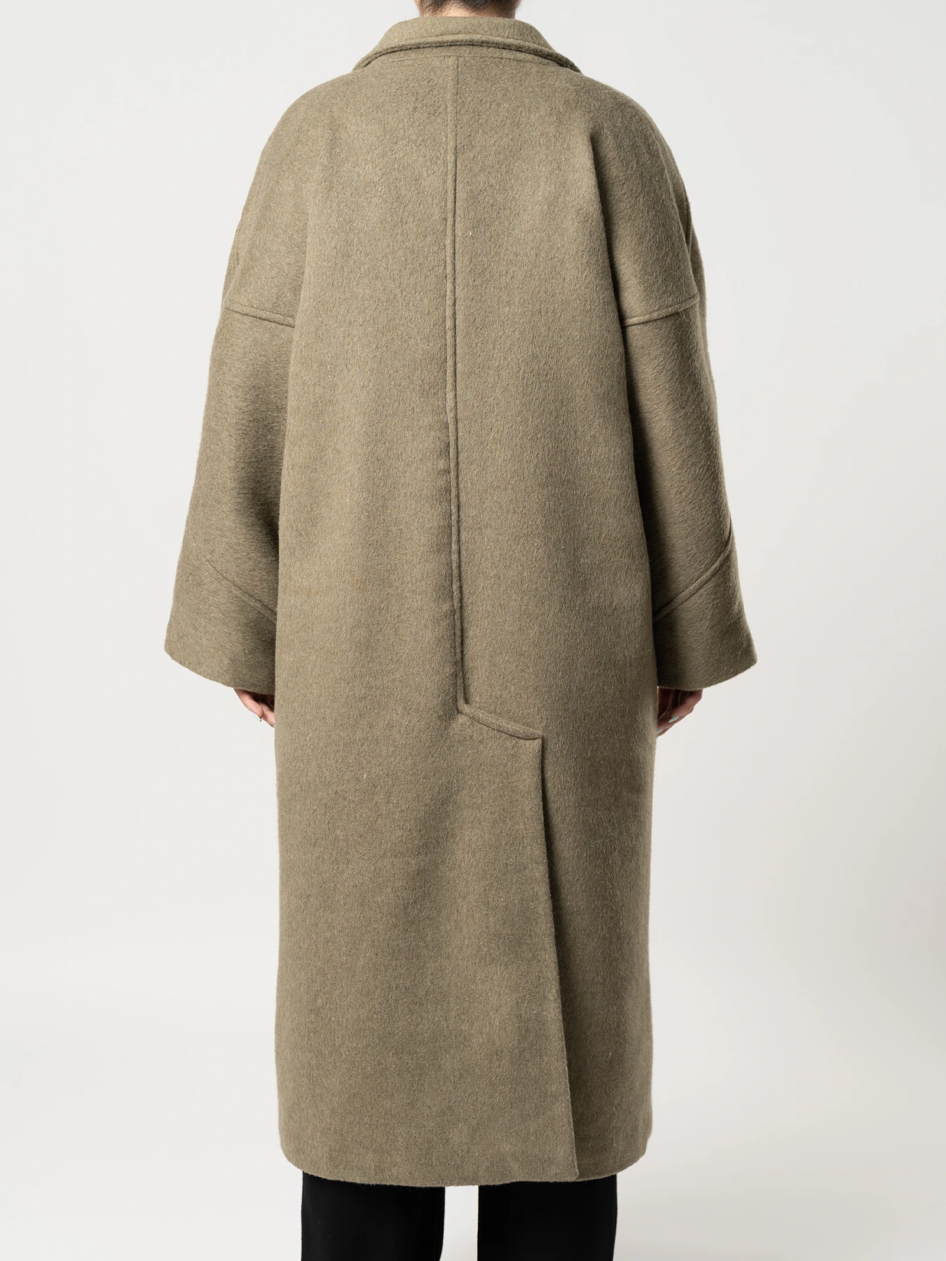 پالتو بلند یقه انگلیسی زیتونی 77