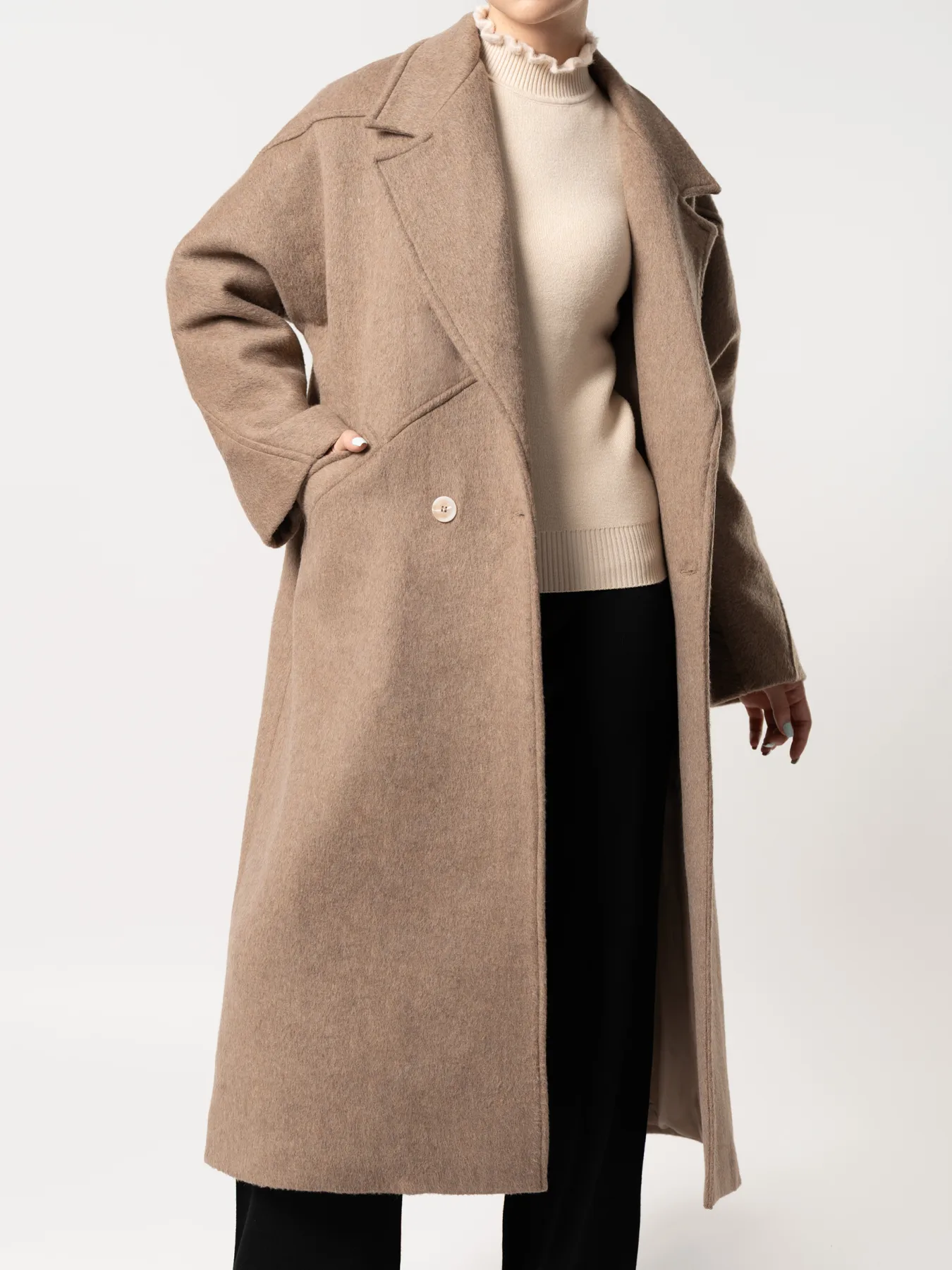 پالتو بلند یقه انگلیسی نسکافه ای