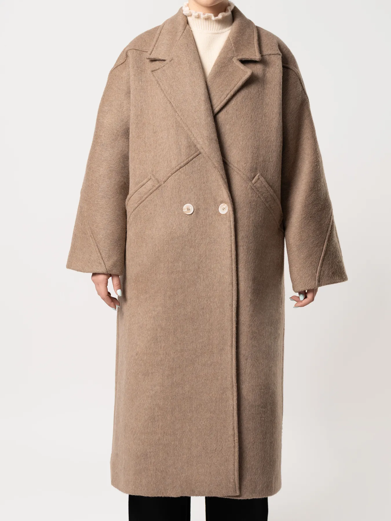 پالتو بلند یقه انگلیسی نسکافه ای