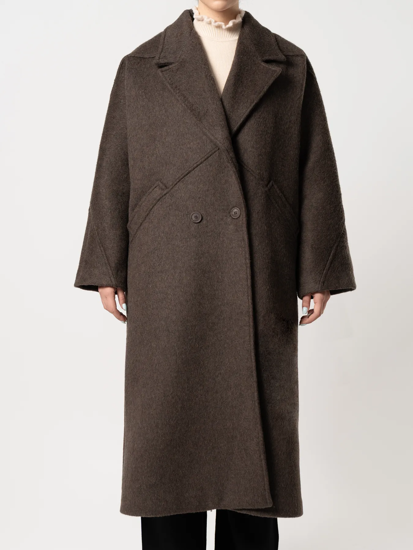 پالتو بلند یقه انگلیسی قهوه ای 85