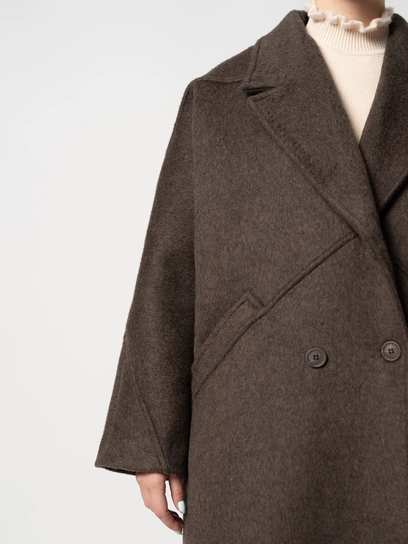 پالتو بلند یقه انگلیسی قهوه ای 85