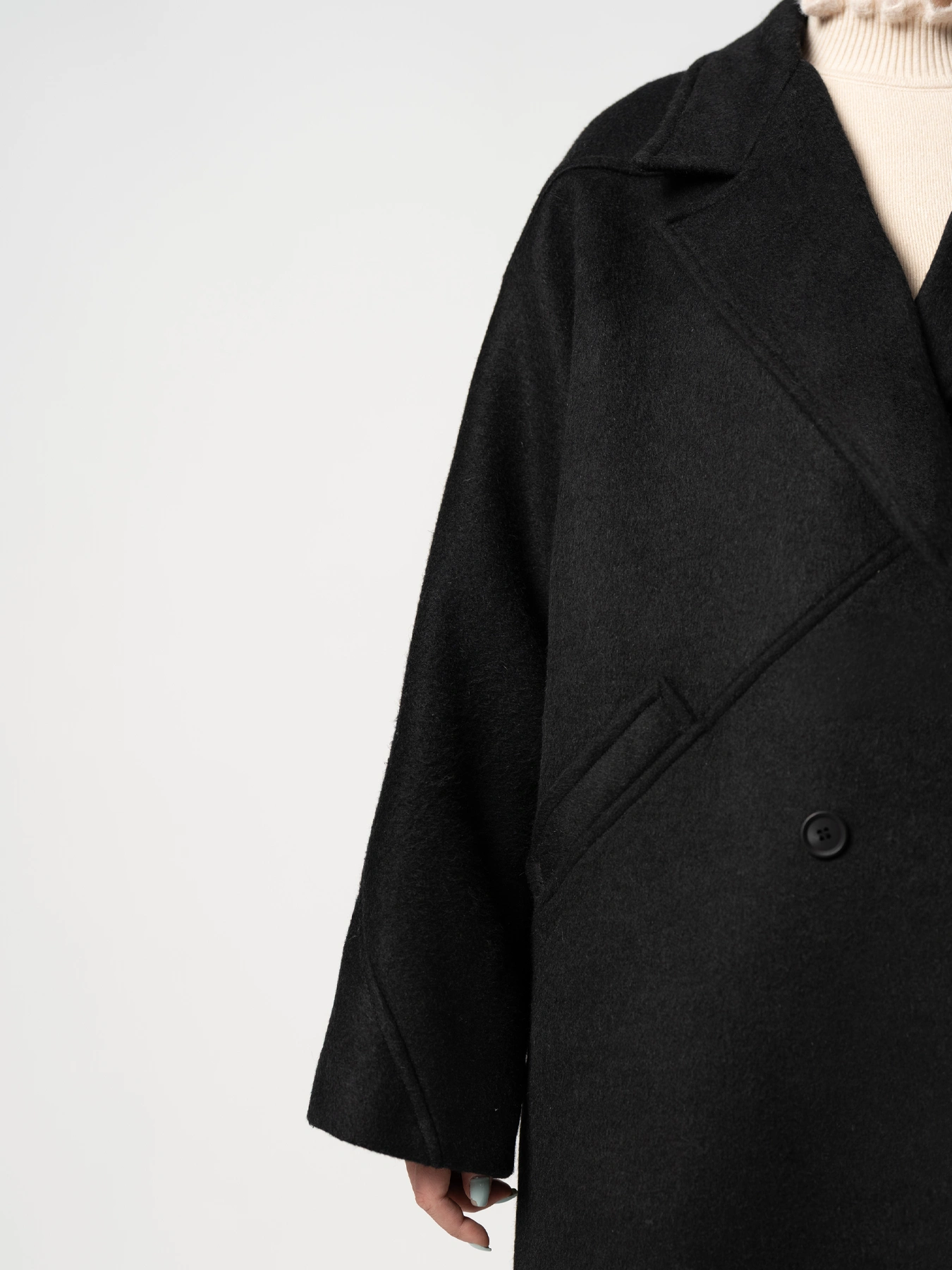 پالتو بلند یقه انگلیسی مشکی 87