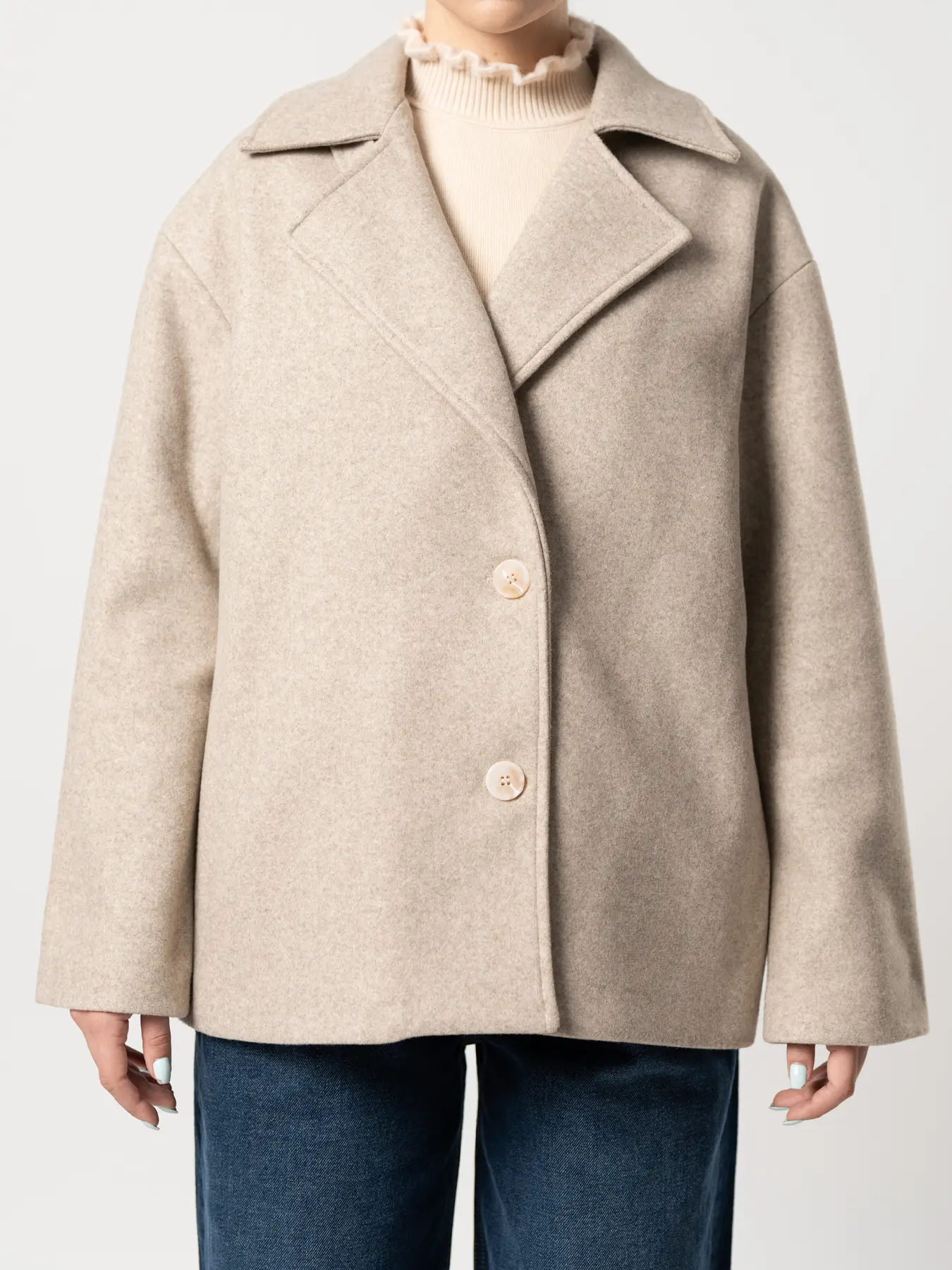 پالتو کوتاه یقه انگلیسی کرم 93