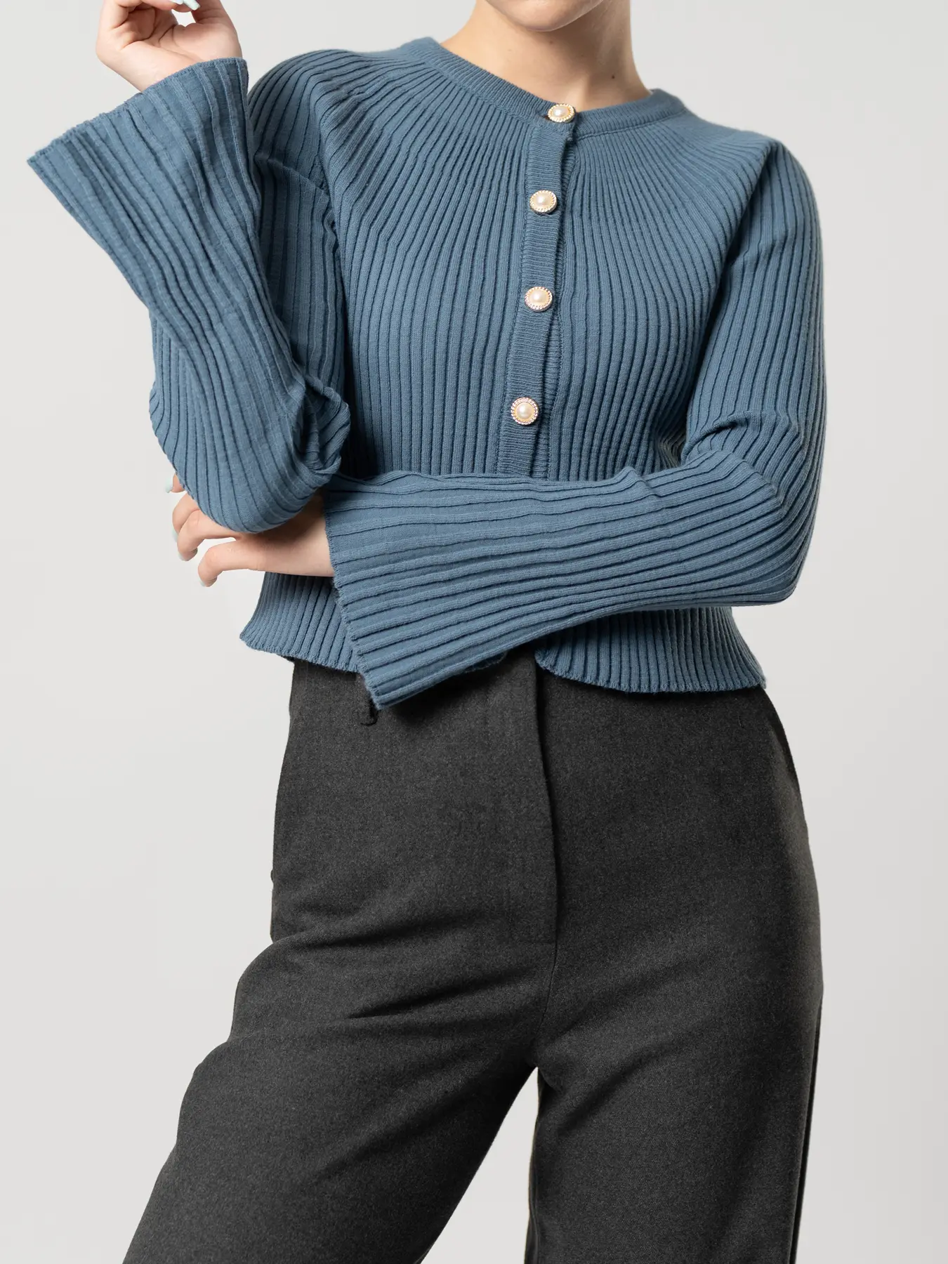 بافت کراپ آبی 14