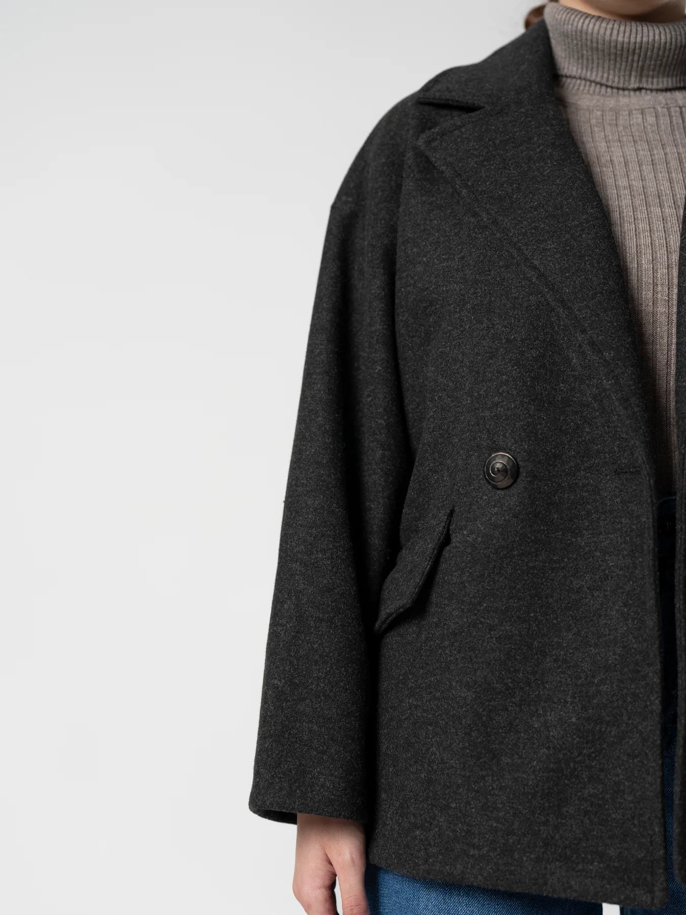 پالتو کوتاه پشمی مشکی 38