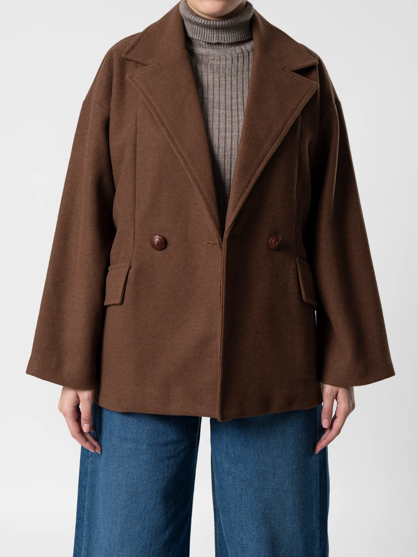 پالتو کوتاه پشمی قهوه ای 39