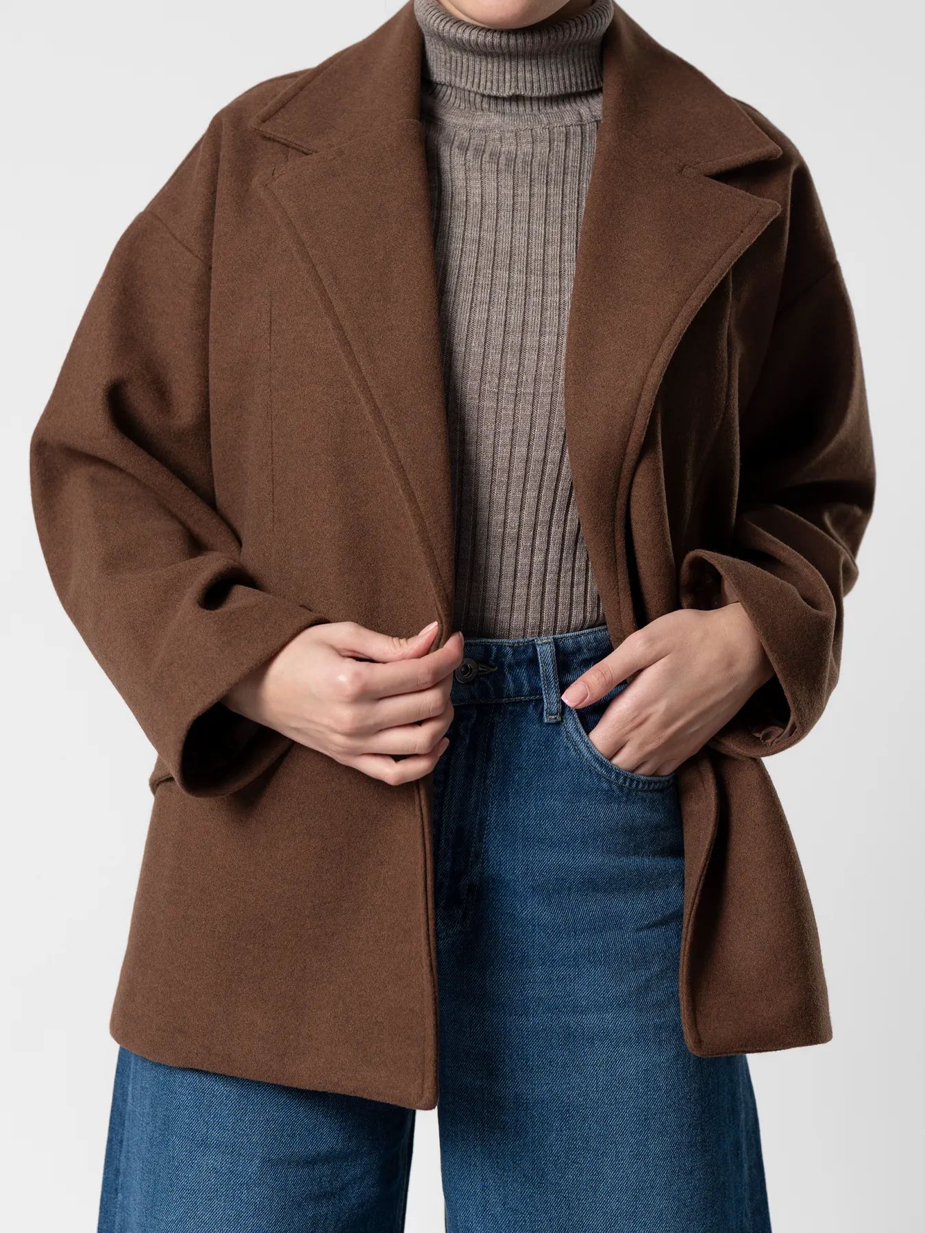 پالتو کوتاه پشمی قهوه ای 39