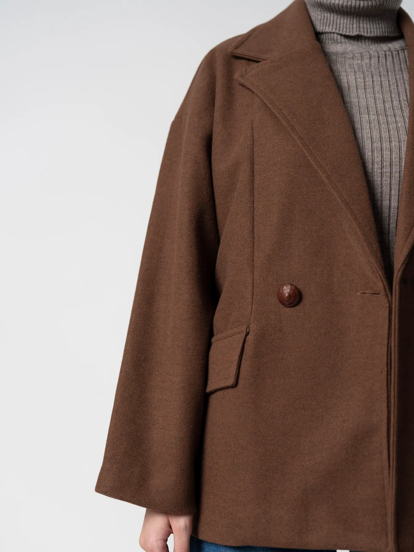 پالتو کوتاه پشمی قهوه ای 39