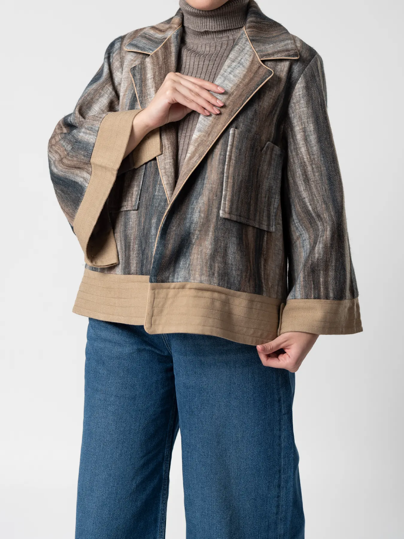 کت فوتر طرح دار دوجیب 53