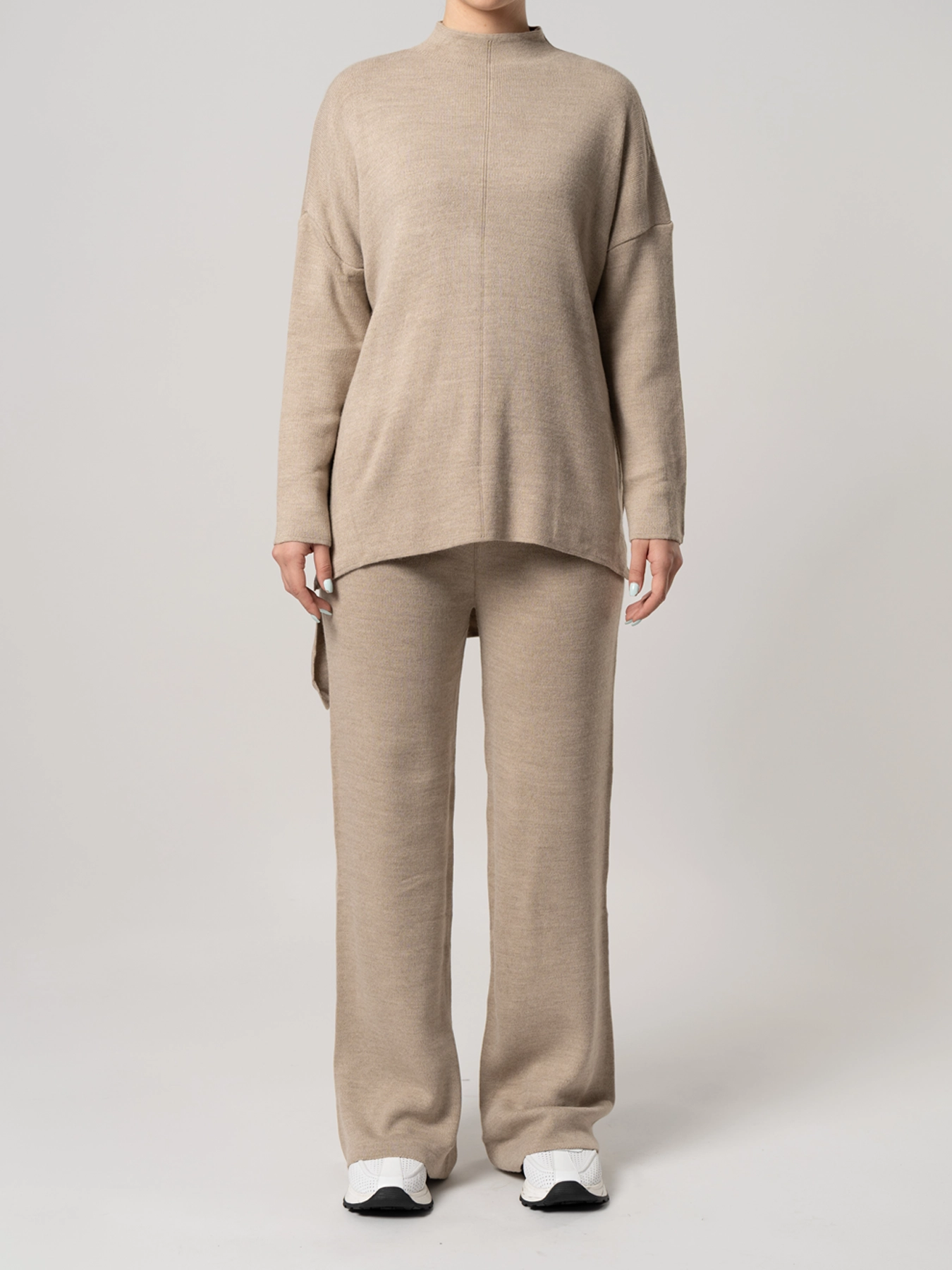 ست بلوز و شلوار بافت نسکافه ای 58