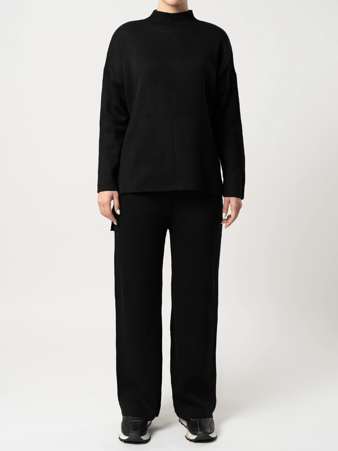 ست بلوز و شلوار بافت مشکی 61