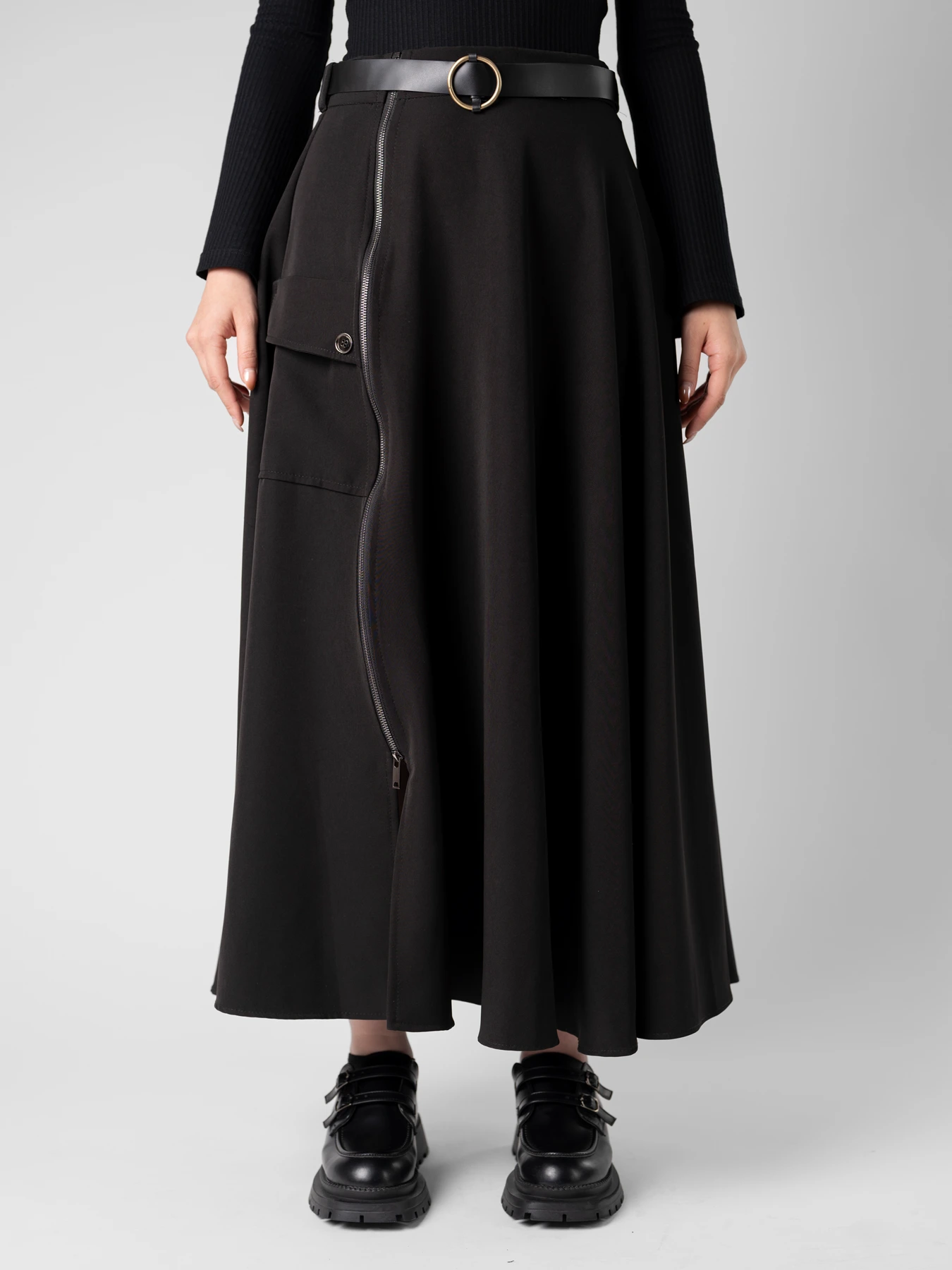 دامن مازراتی زیپ دار مشکی