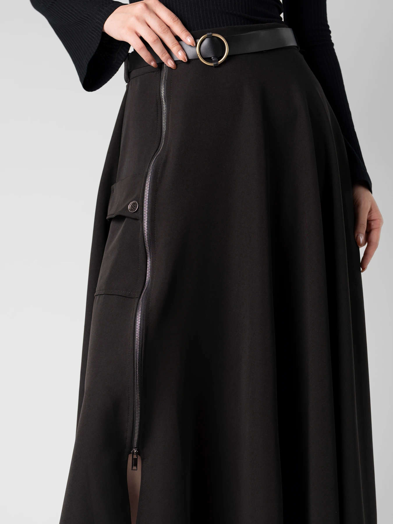 دامن مازراتی زیپ دار مشکی