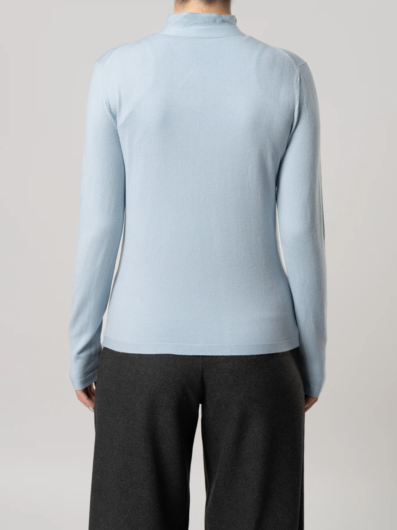 پلیور بافت یقه ایستاده آبی 22