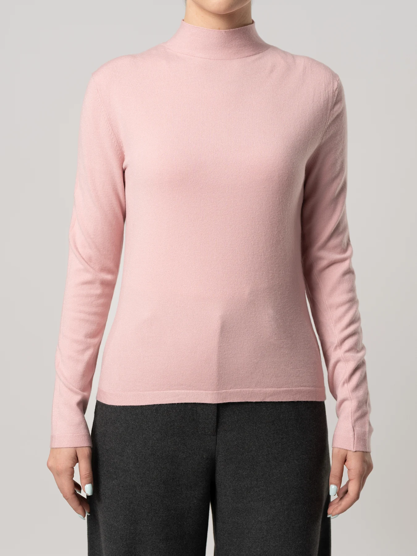 پلیور بافت یقه ایستاده صورتی 28